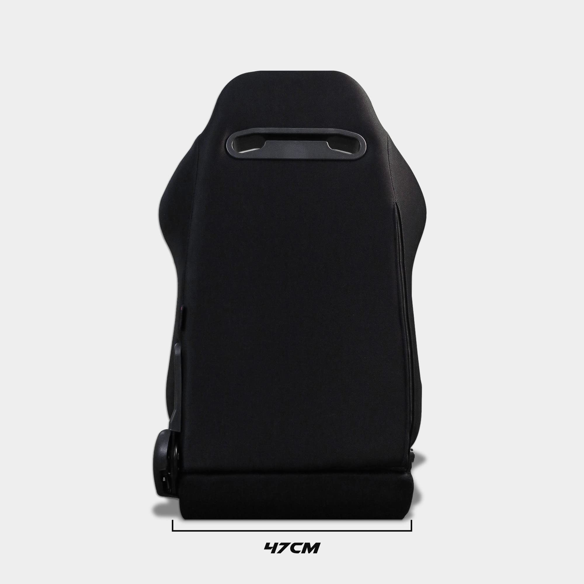 M MODAUTO Asiento Deportivo Coche, Semibaquet Deportivo Ajustable, de Tela, con Ríeles Incluidos, Conductor y Pasajero, Universal para Coche y Simulador de Conducción, Modelo N101BKLR, Tela Negra