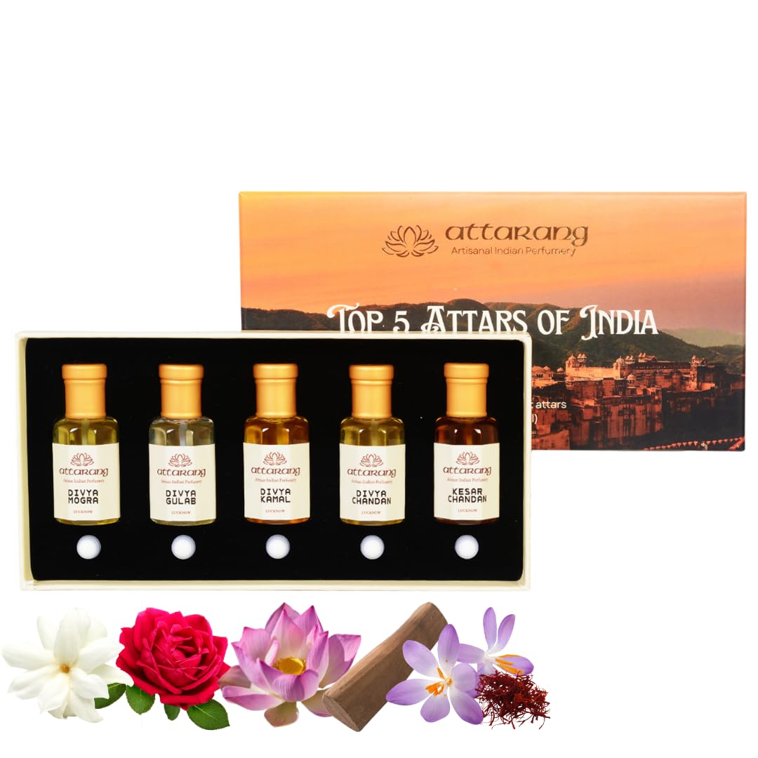 Sponsored Ad - Top 5 Attars of India for POOJA use | Premium, Alcohol-free Perfume Oils | 5x10ml Devotional Attar Combo Set - Total 50ml
