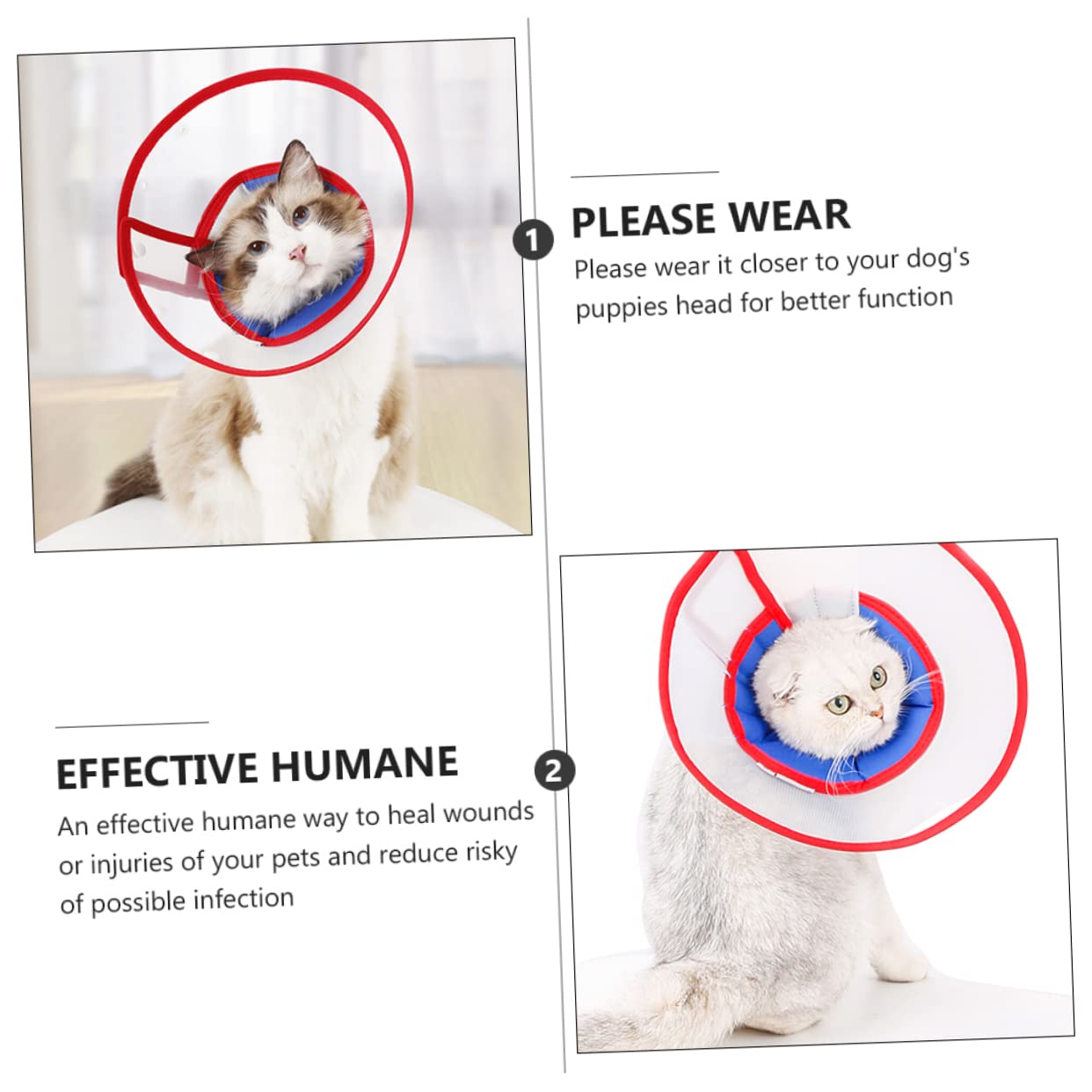 Kisangel 3stücke Einstellbarer Pet Cone Für Hunde Atmungsaktive Und Bequeme Halskrause Zur Wundheilung Verhindert Lecken Und Kratzen Transparent Geeignet Für Kleine Und Mittlere Hunde