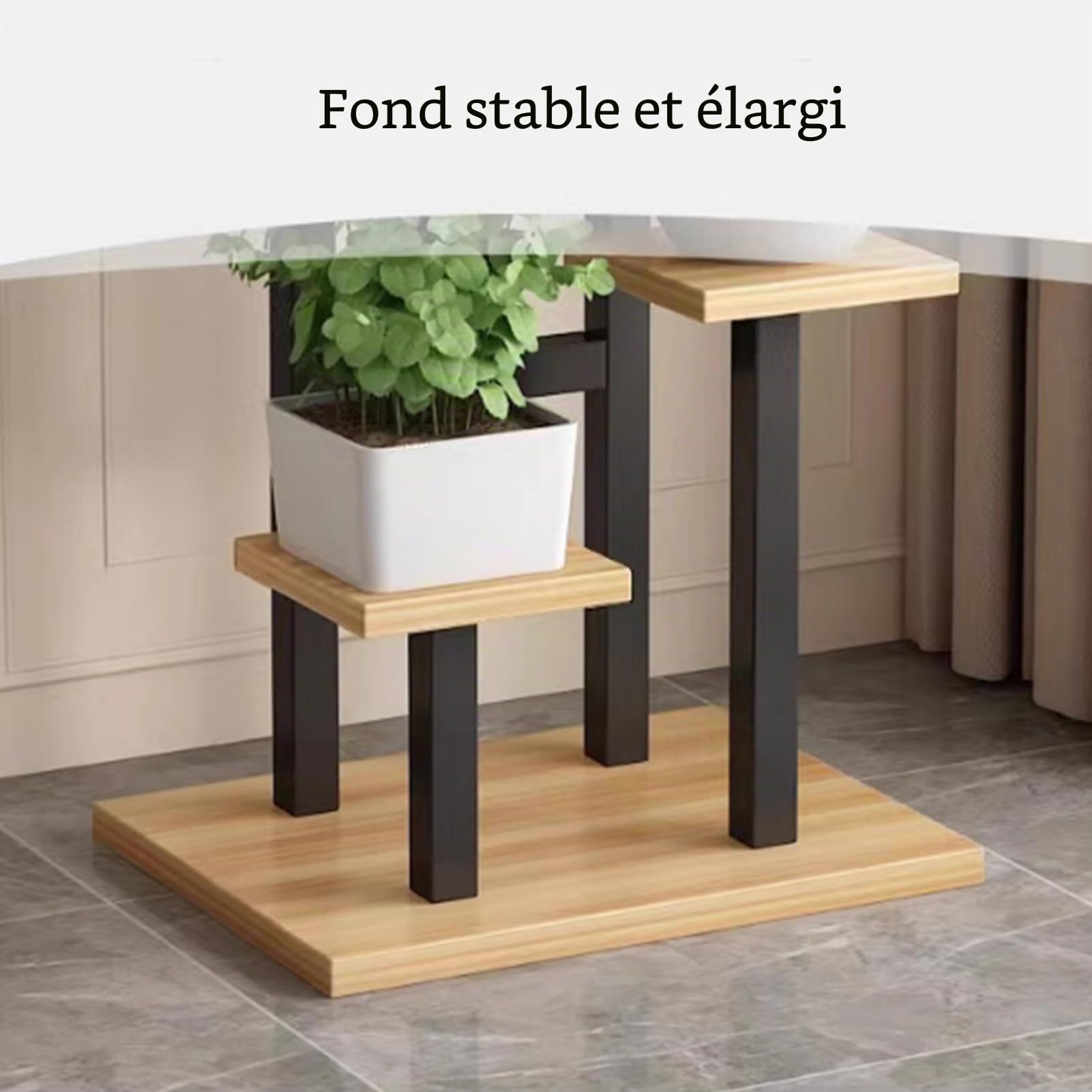 Support de Plante à 4 Niveaux Étagère pour Plantes en Métal Blanc