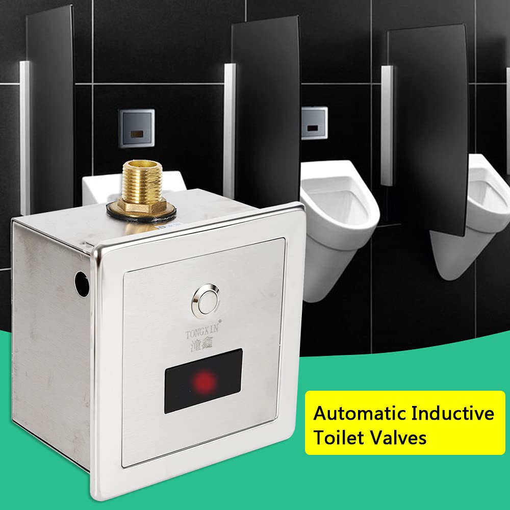 Automatischer Sensor Urinalspüler Automatische Induktion WC-Urinal-Spülventile Automatik Sensor Urinal Druckspüler Wandmontage Infrarot Armatur Urinalbecken Spülventil Urinalspüler für Toiletten