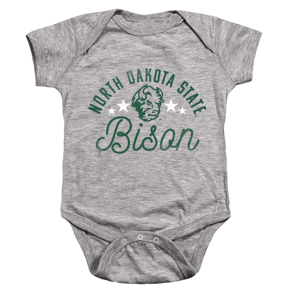 North Dakota State University NDSU Bison Official Bison Unisex Infant Snap Suit for Baby, Athletic Heather, Small (6 Months)