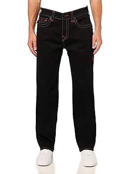 True Religion Men's Ricky Quadriple Logo Super T Flap Jeans