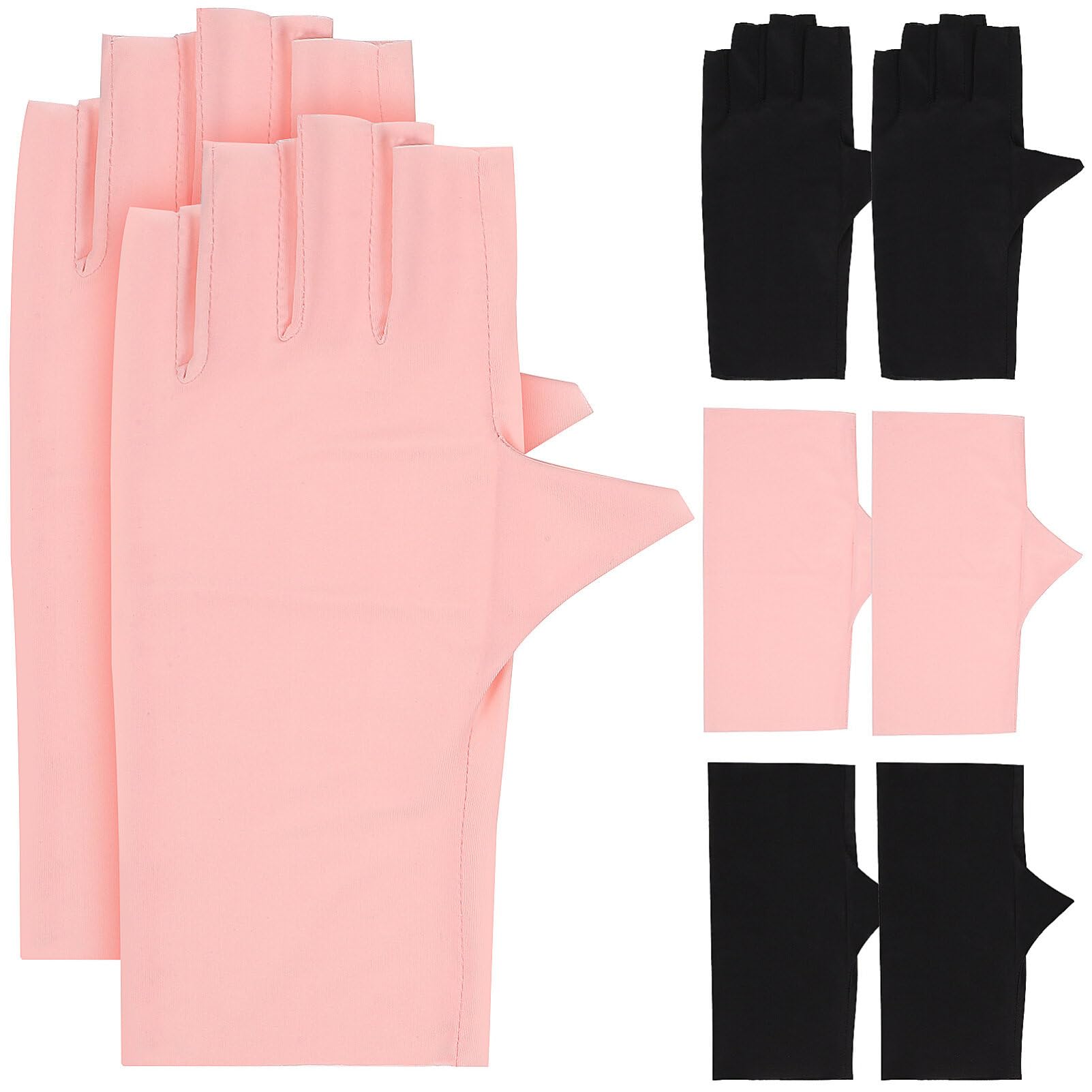 PACKOVE 4 Paia Guanti per Manicure Anti-raggi UV Guanti per Unghie in Gel senza Dita Anti-raggi UV per Protezione Mani Durante la Manicure