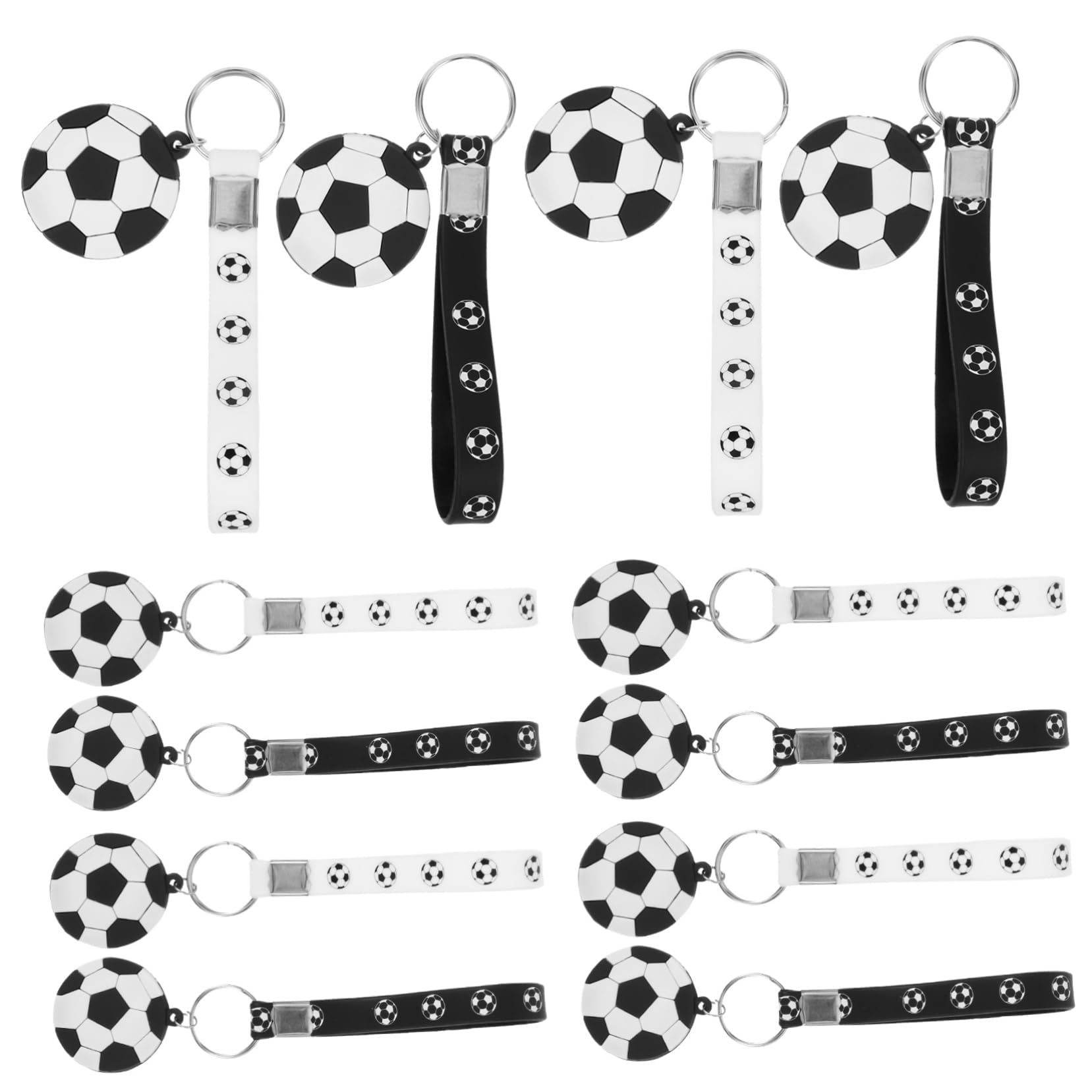 Abaodam Fußball Schlüsselanhänger Silikon Schlüsselketten Dekoration Für Taschen Rucksäcke Für Fußballfans Partys Weiße Schwarze