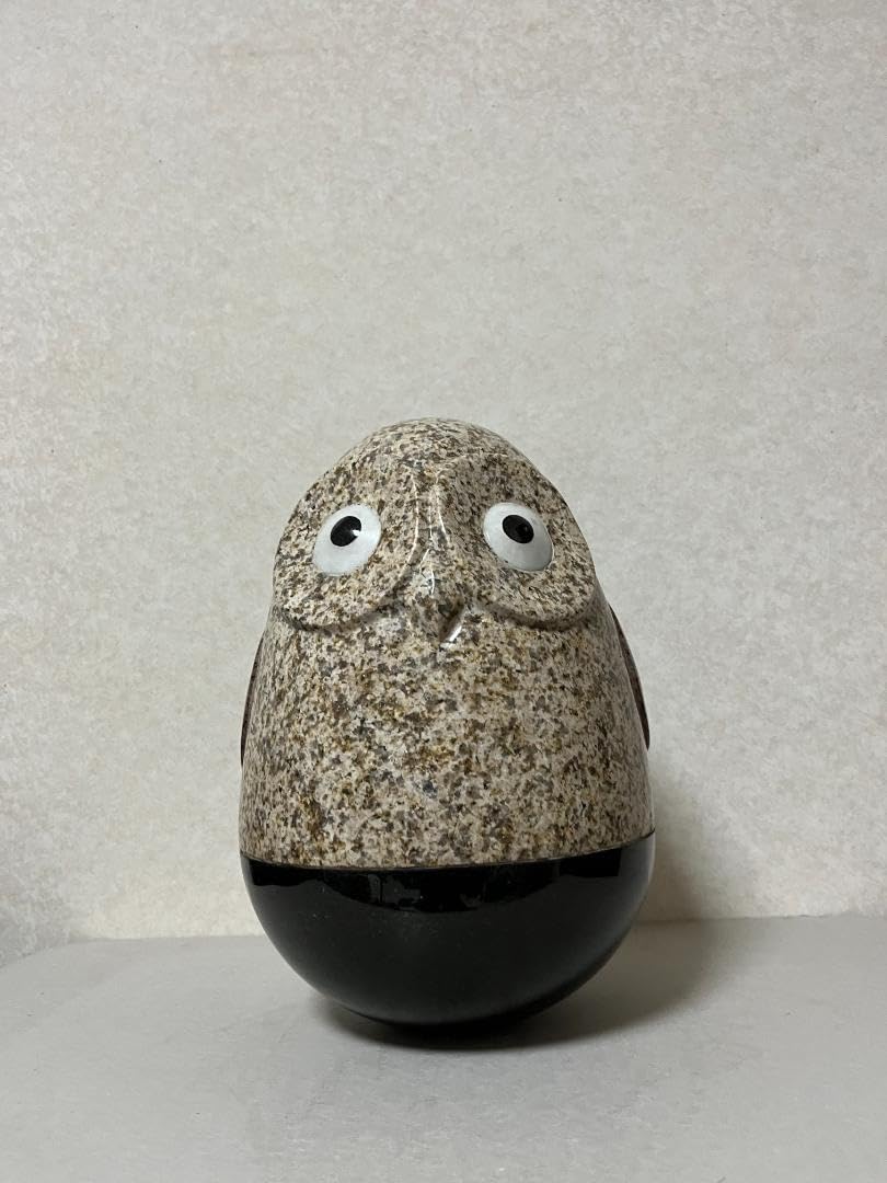 【新品】5石種 組石・黄色の卵型ふくろう 　高さ30cm Amazon.co.jp: 5石種 組石黄色の卵型ふくろう 高さ30cm C