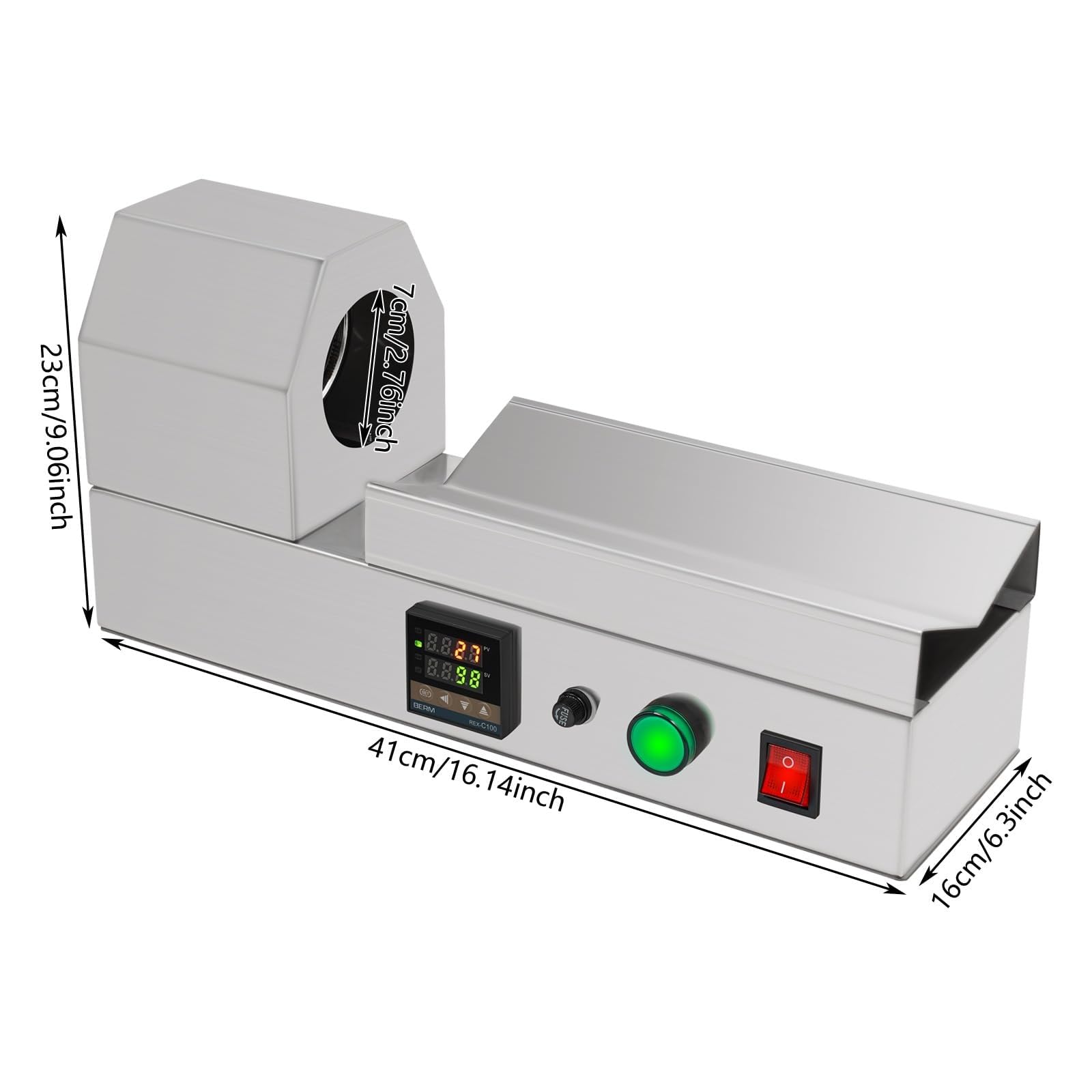 Máquina termoencogible de cápsulas de PVC con Pantalla Digital termostática para Envolver Tapas de Botellas de Vino, Ajustable de 0-400℃, para diámetro máximo de 70 mm