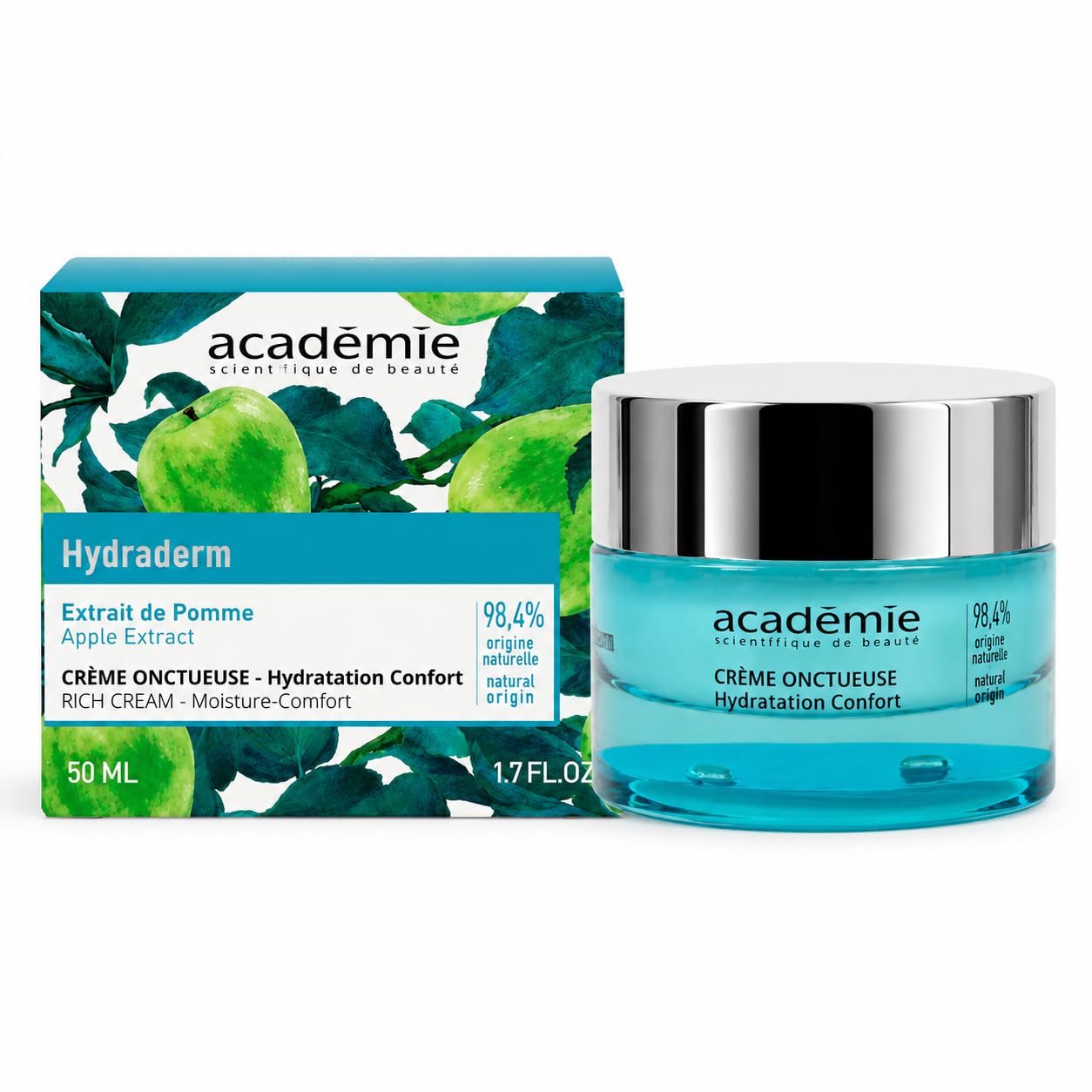 Académie Scientifique de Beauté - Hydraderm Crème Onctueuse 50 ml - Crème Visage Hydratante Nourrissante Peau Sèche à Très Sèche Confort Longue Durée