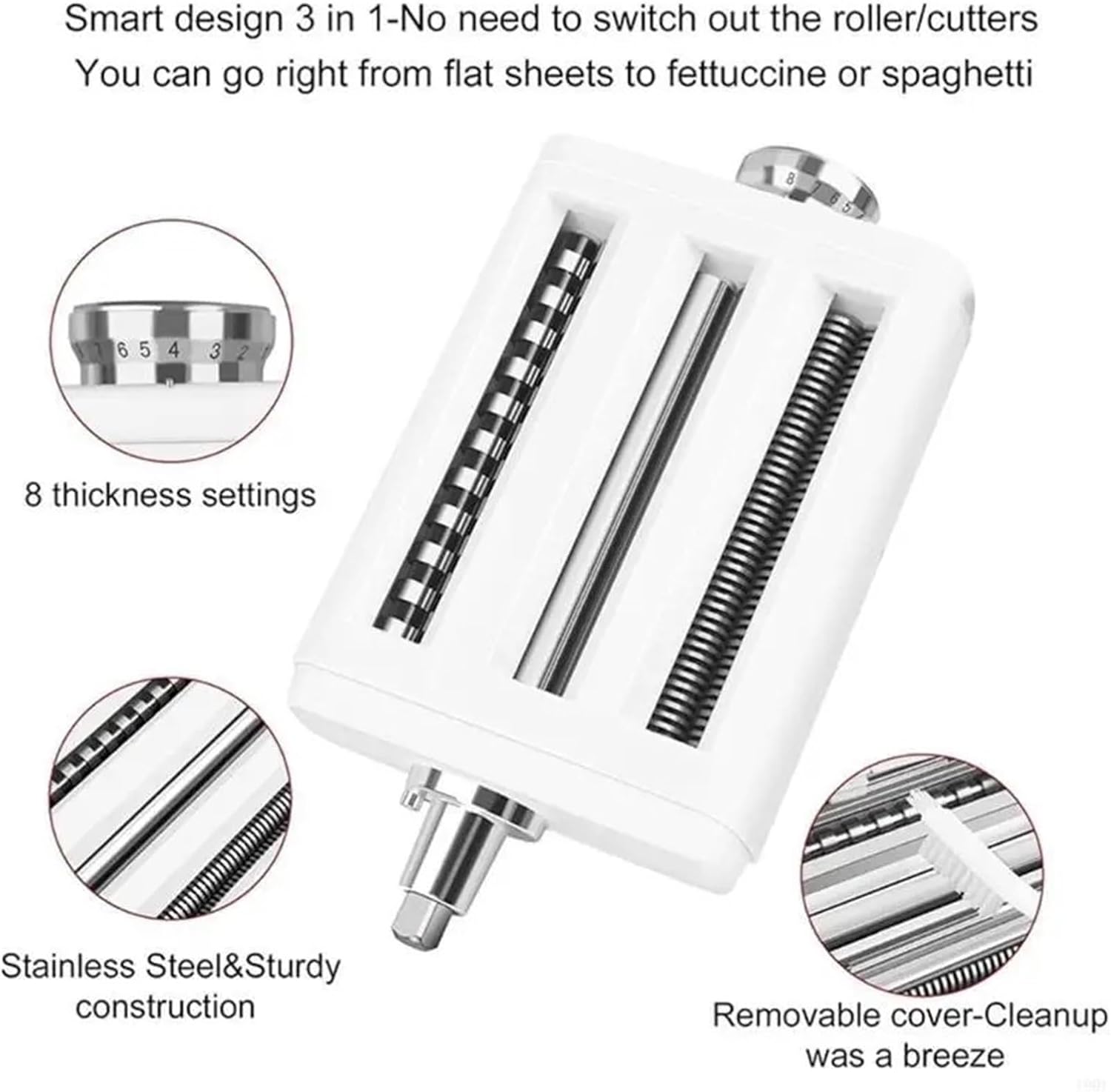 Pasta Maker 19QE Noodles Machines Accessories Dough Maker Spare Part Stainless Steel Compatible for Kitchenaid Blender Replacement Parts Kitchen Auxiliary Mixer Accessories