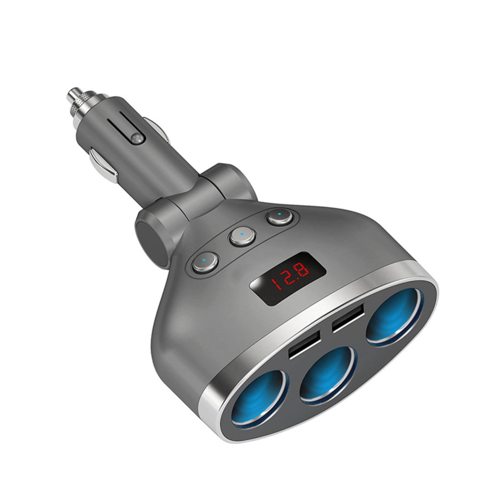 SOLUSTRE 2piezas Cargador De Coche Enchufes con USB Adaptador De De Pantalla Led De Voltaje y Rápida para Móviles Tabletas y