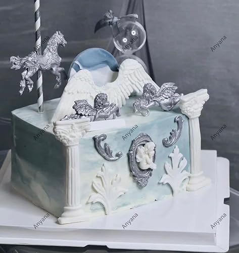 Miniatura 4 de Anyana Columna romana 3D de mármol griego molde de pilar pastel de pasta de goma de fondant molde para pasta de azúcar, pasta de goma, magdalena,