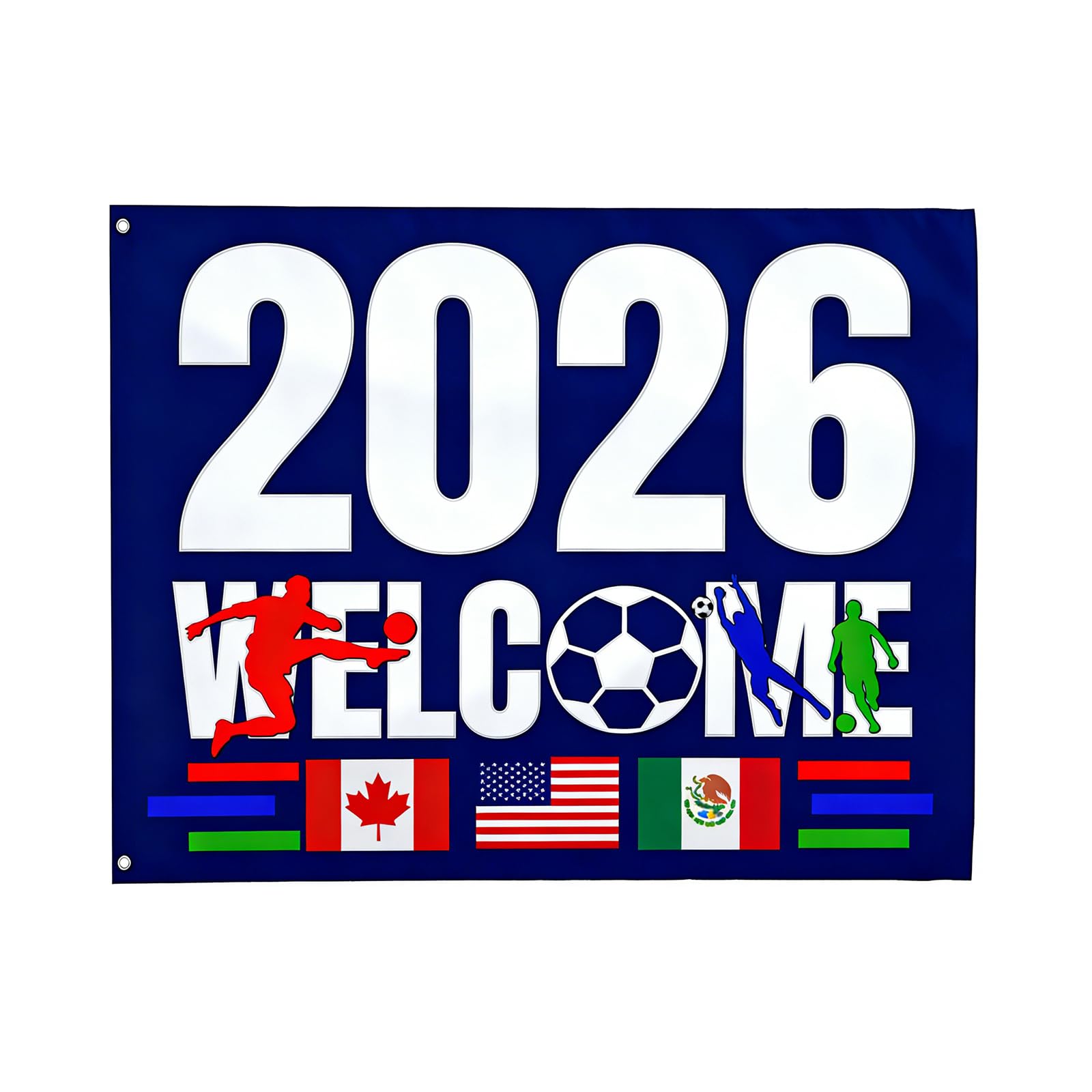World Cup Ball 2026 Flag Bunting Football World Cup Blue Flag 183x122cm,for Family Members Watching the Game Soccer Fan Gifts Living Room Club Decorations