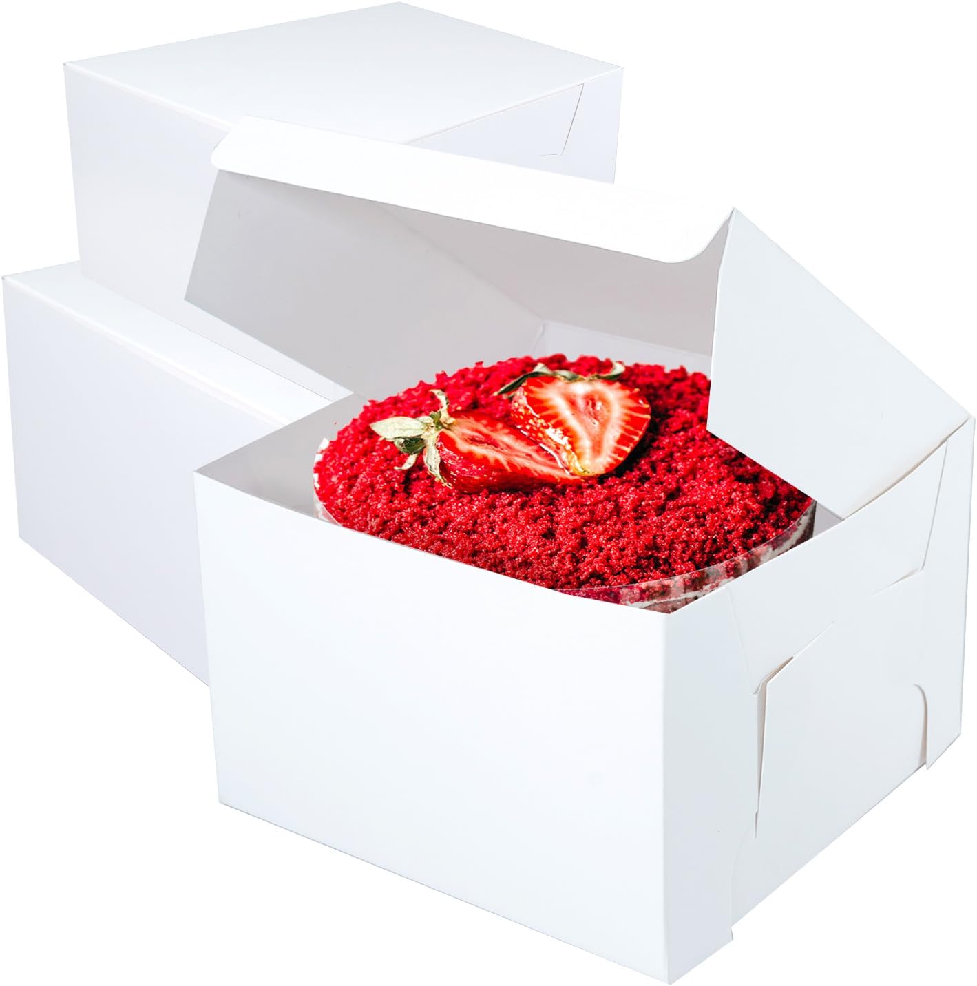 10"x10"x5" White Cake box, Premium Bakery Boxes, One piece, Perfect for packaging and selling cakes, donuts, cookies, and muffins, Pack of 12