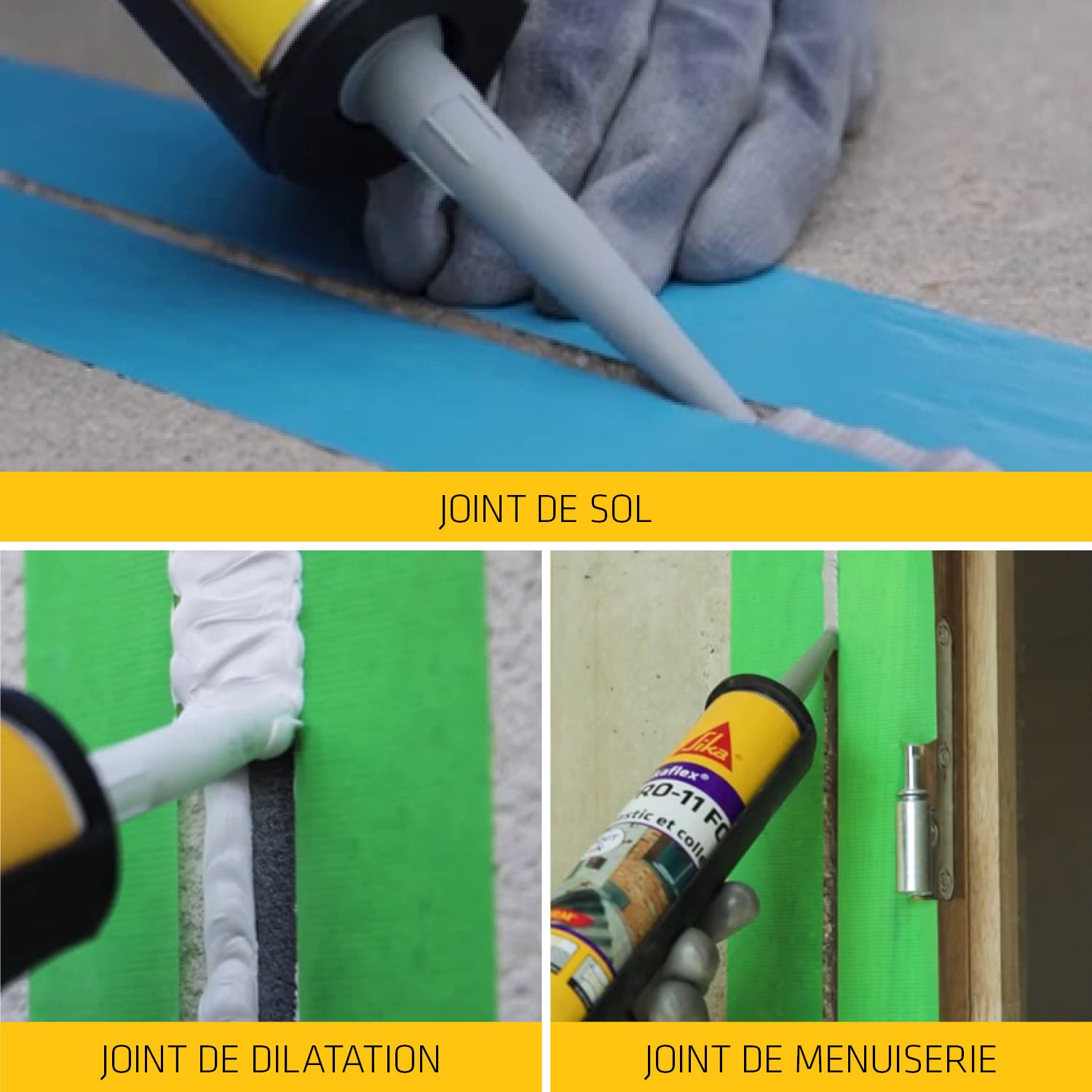 SIKA - Mastic-colle multi-usages - Sikaflex PRO 11 FC Purform, Gris - Mastic polyuréthane PU tout en 1 - Mastic multi-matériaux - Mastic étanche intérieur et extérieur - Carton de 12 cartouches 300 ml