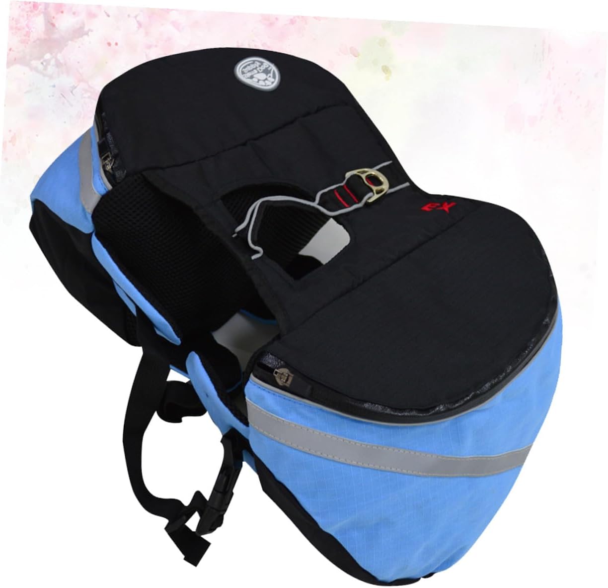 Portable Dog Sports Backpack S Breathable Oxford Material Hiking Carrier with Side Pockets Leash Hook Reflective Strip for Outdoor Travel Camping