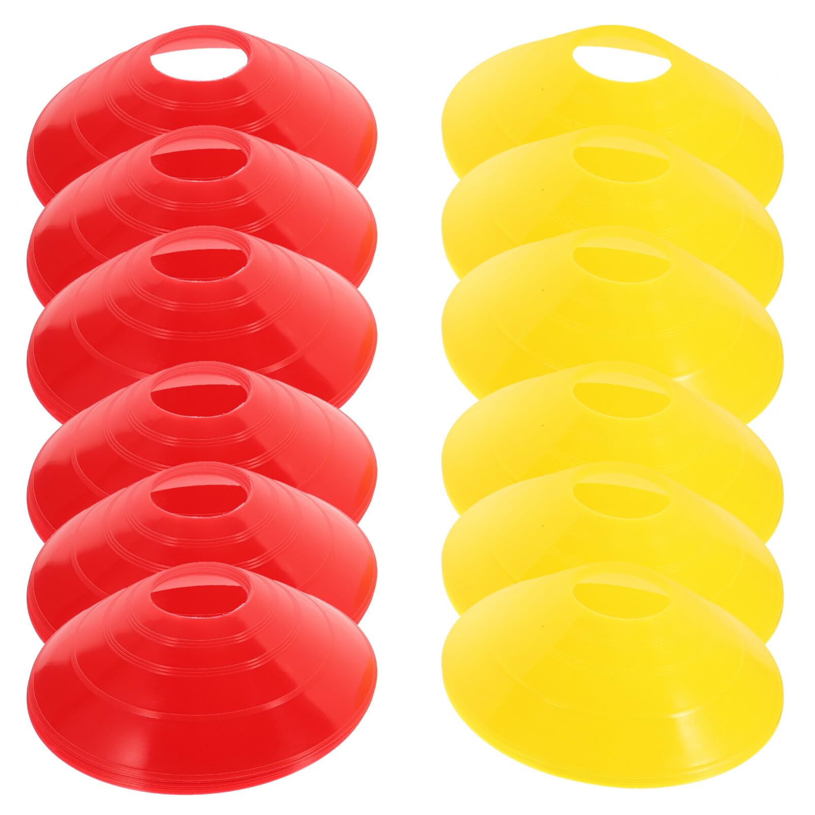 VANZACK 12pcs Soccer Training Sign Discs Durable Pe Football Markers for Practice Non-Slip Training Supplies Red Yellow Agility Discs for Present for Soccer Enthusiasts