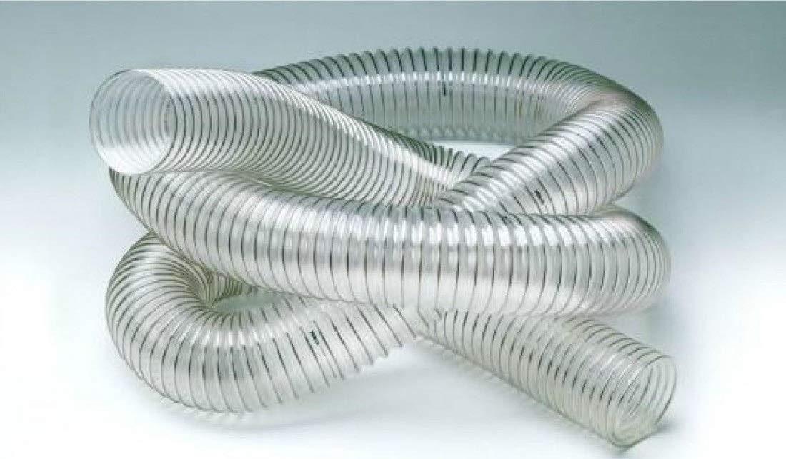 TUBO POLIURETANO TRASPARENTE SPIRALATO PER ASPIRATRUCIOLI CONFEZIONE DA 20 MT (Ø 160 mm)