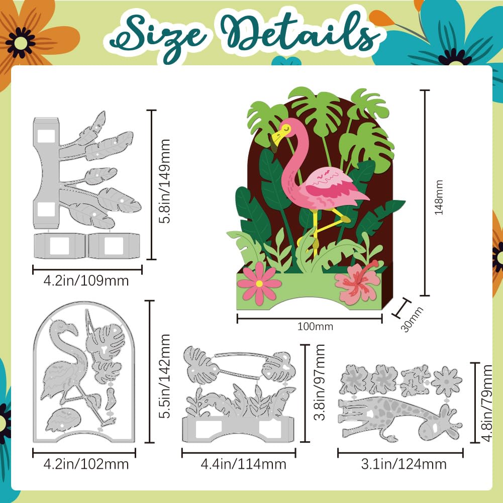 3D-Flamingo-Giraffen-Box, Stanzschablone, Kartenherstellung, Stanzschablone, Karbonstahl, Tierbox, Stanzformen, Scrapbooking, Prägeschablone für Grußkarten, Bastelalbum, Hochzeitseinladungen