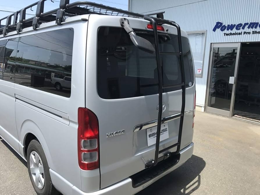 人気 200系ハイエース標準ルーフ用 アルミ リアラダーブラック右側用