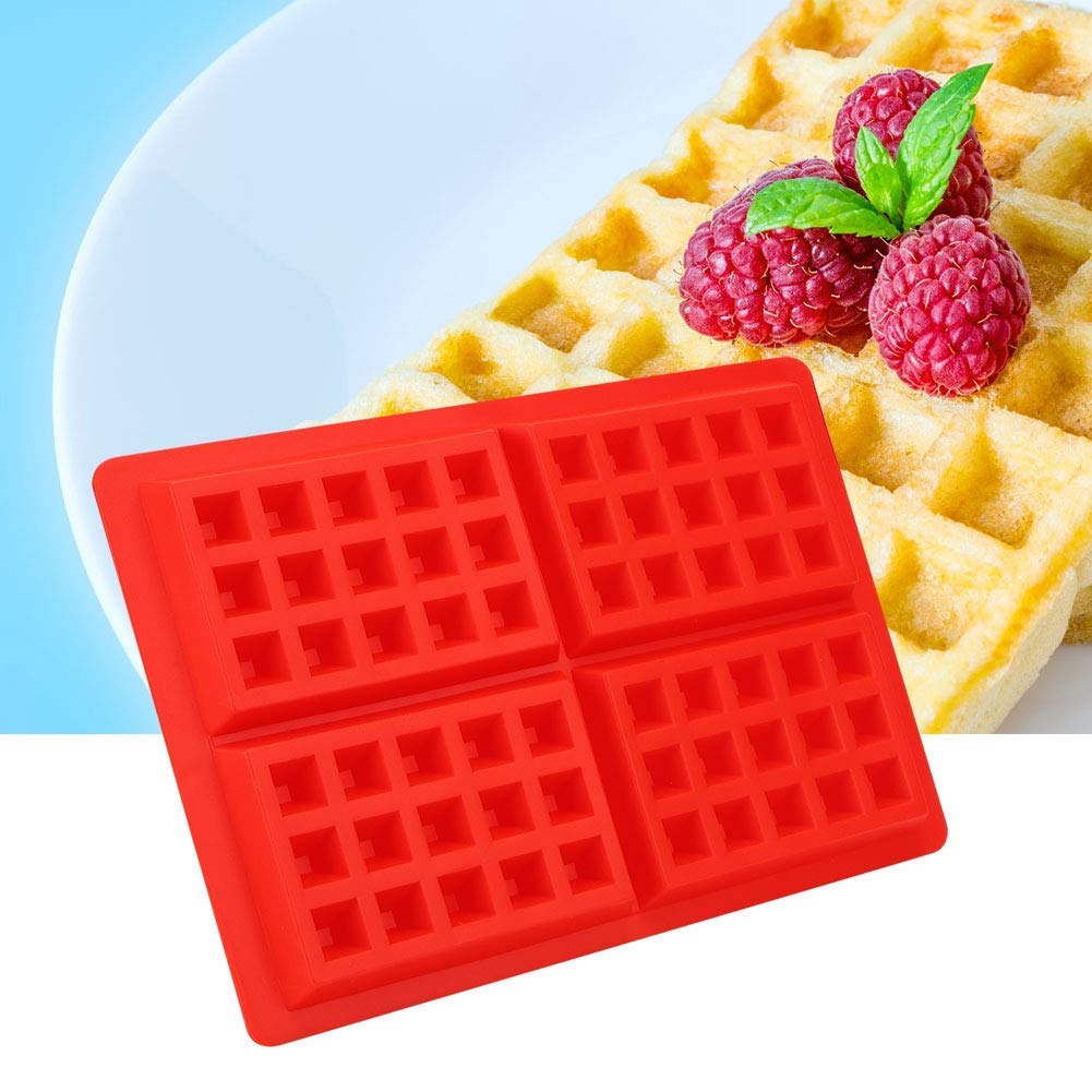Silicone Waffle Maker – 4-Cavity Rectangular Mold For Waffles, Cake, Chocolate & DIY Baking