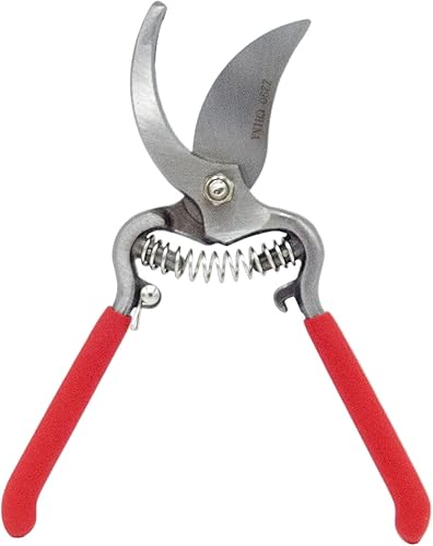 Zenport Pruner Z290 Classic Forged Steel - Agarre de cojín rojo, corte de 1 pulgada, 8 pulgadas de largo
