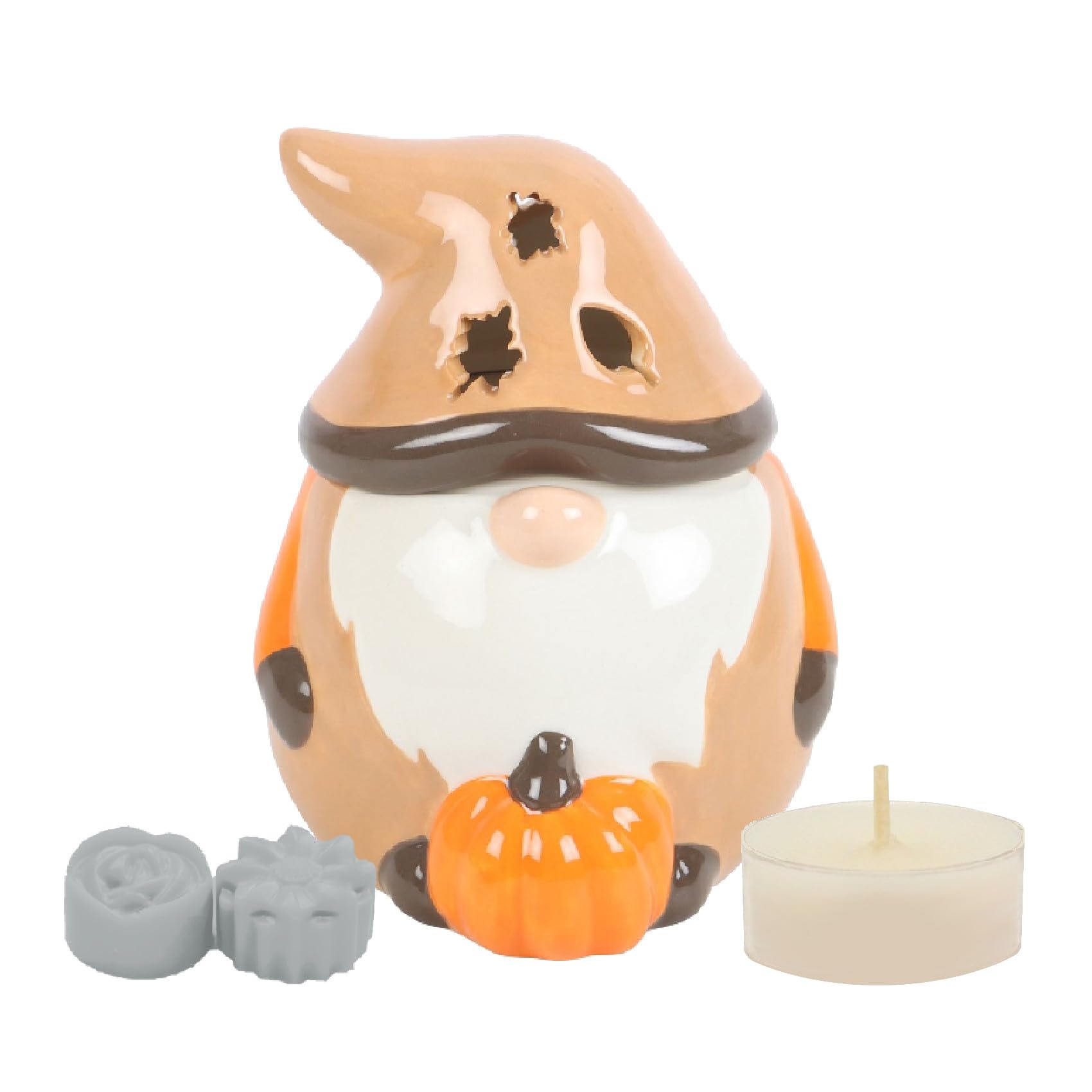 Orange & Brown Autumn Halloween Gonk Ceramic Oil Burner