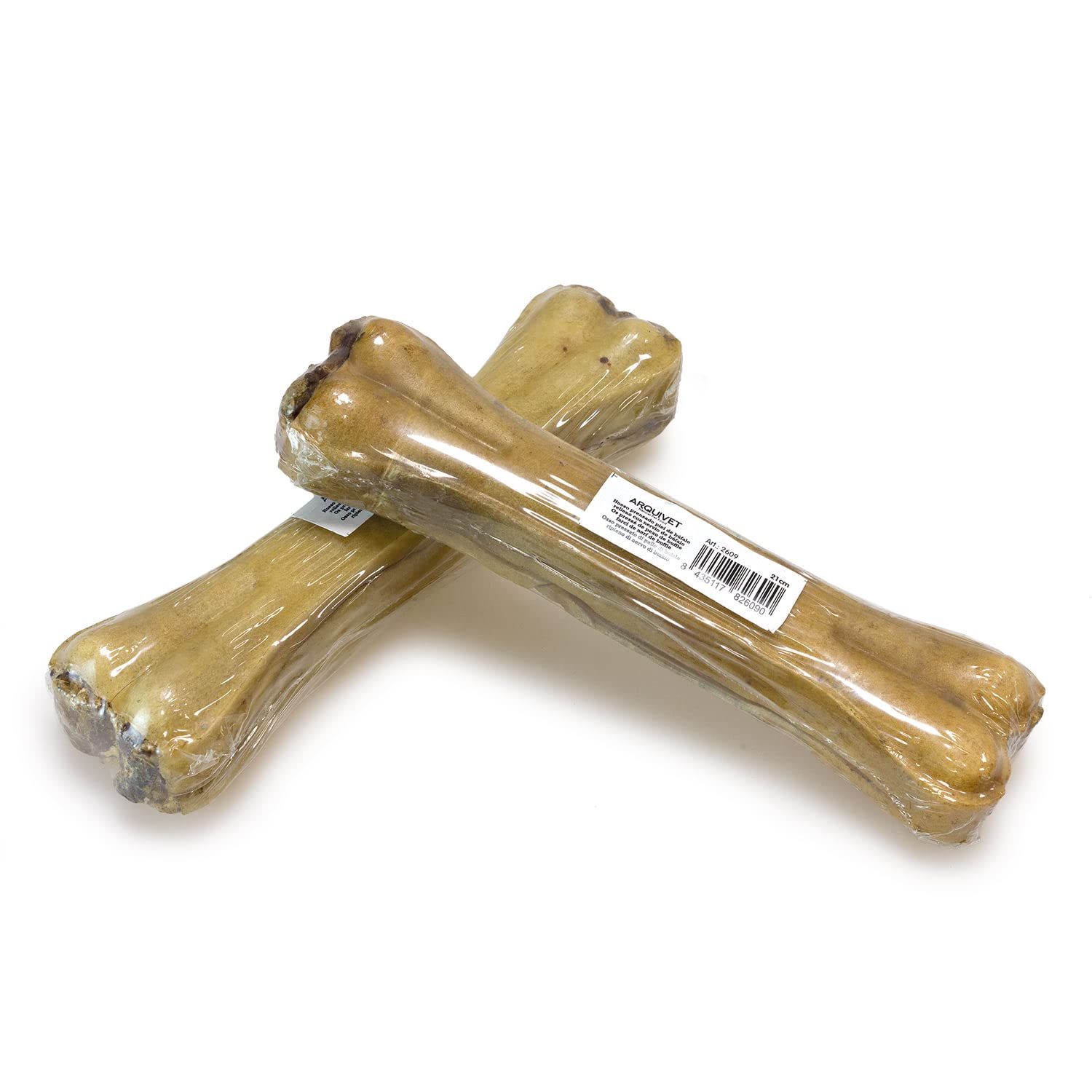 ARQUIVET Hueso prensado Piel de búfalo Relleno con nervio de búfalo - 21 cm - Bolsa de 30 Unidades - 5.250 g - Snack Natural para Perros