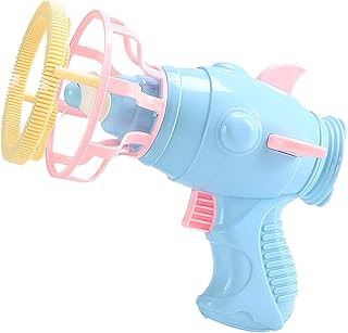 PINGPING Bubble Machine for Kids Fan Bubble Machine Blower with 120ml Bubble Water for Toddlers Boys Girls Baby Bath Showers Wedding Indoor Outdoor Automatic Maker for Boys (`-Blue, One Size)