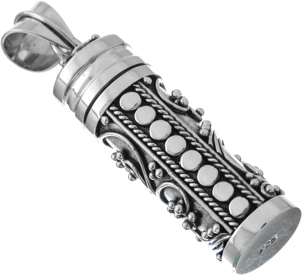 FifiRose 925 Sterling Silver Locket Pillbox Prayer Box Handmade Pendant