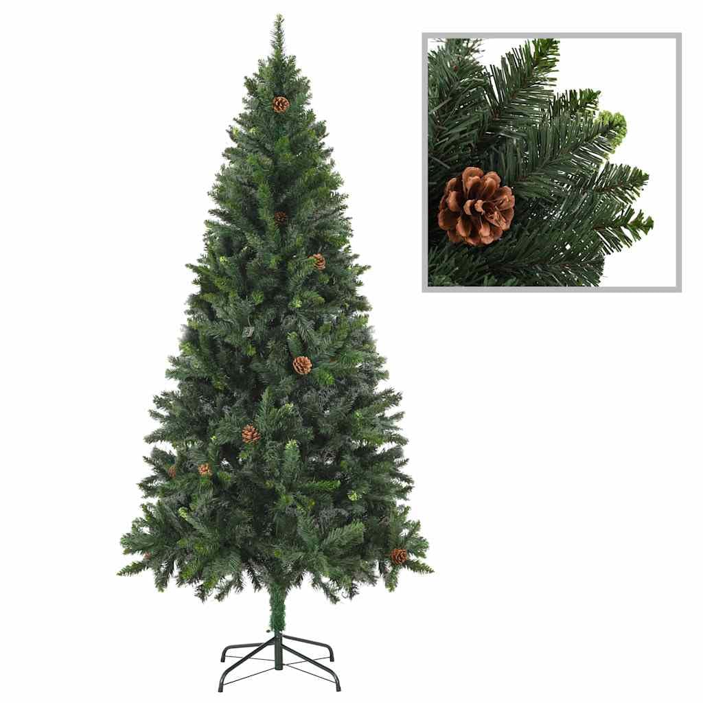 Choinka 180 cm ze światłami LED, bombkami i szyszkami
