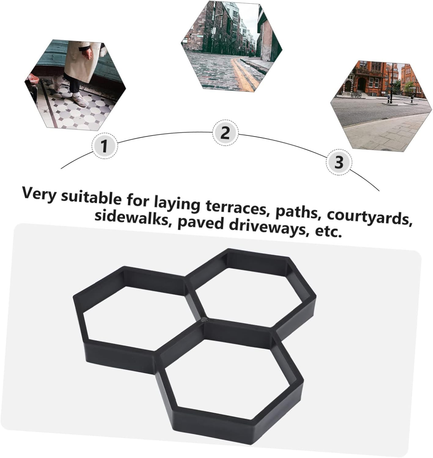 SUPVOX Reusable DIY Concrete Paving Mold 14.56X13.77 Inch Lightweight Floor Mold for Patio Walkway Driveway Path Maker Tool
