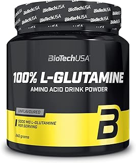 BioTechUSA 100% L-Glutamine | 5.000mg reine Aminosäuren | Ungeschmackt | Zuckerfrei | Ideal für Fitnessbegeisterte & Leistungssportler | 240 g | ohne Geschmack.