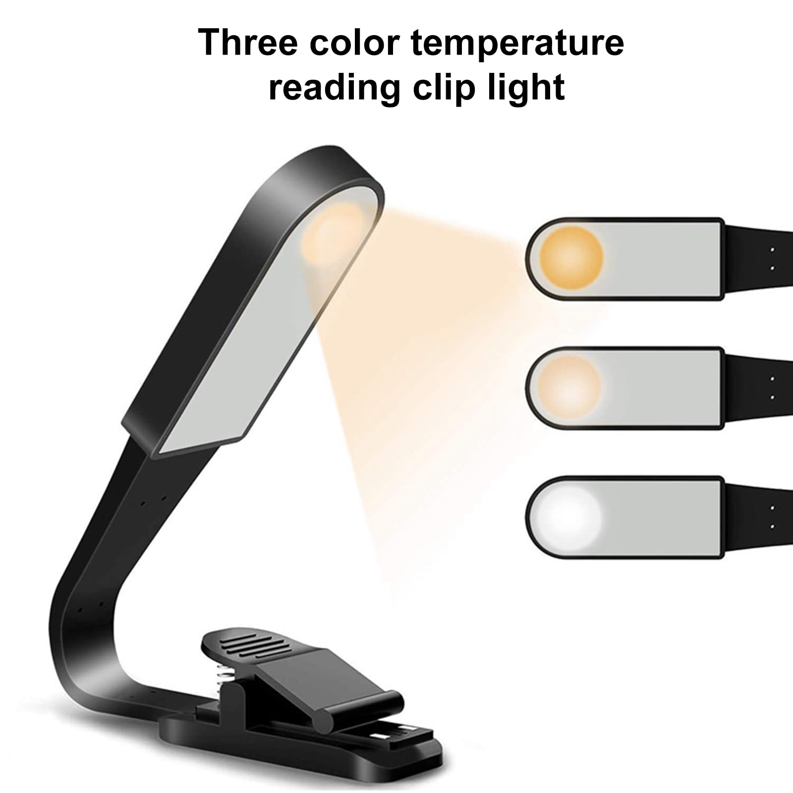 Flowhale Rechargeable Infinitely Dimmable Clip Lamp Dormitory Bedside Clip Book Lamp Portable Reading Lights