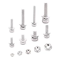 Vista 7 de Juego de tornillos y tuercas de acero inoxidable 304 tornillos de cabeza plana Kit surtido de tuercas M2 M2.5 M3 M4 M5