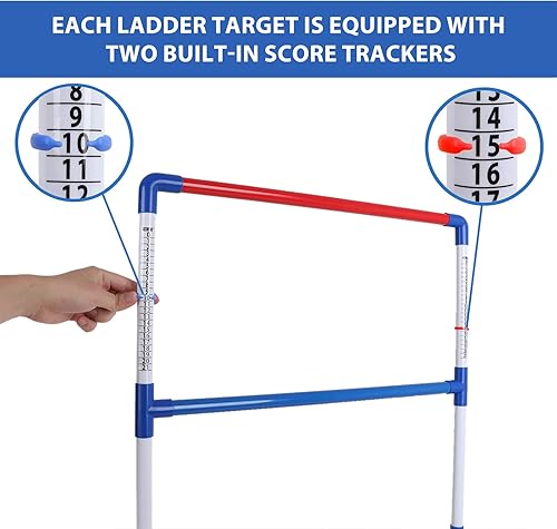 Miniatura 4 de GSE Games & Sports Expert Juego de escalera de plástico prémium con 6 bolas y bolsa de transporte, juegos portátiles al aire libre para patio