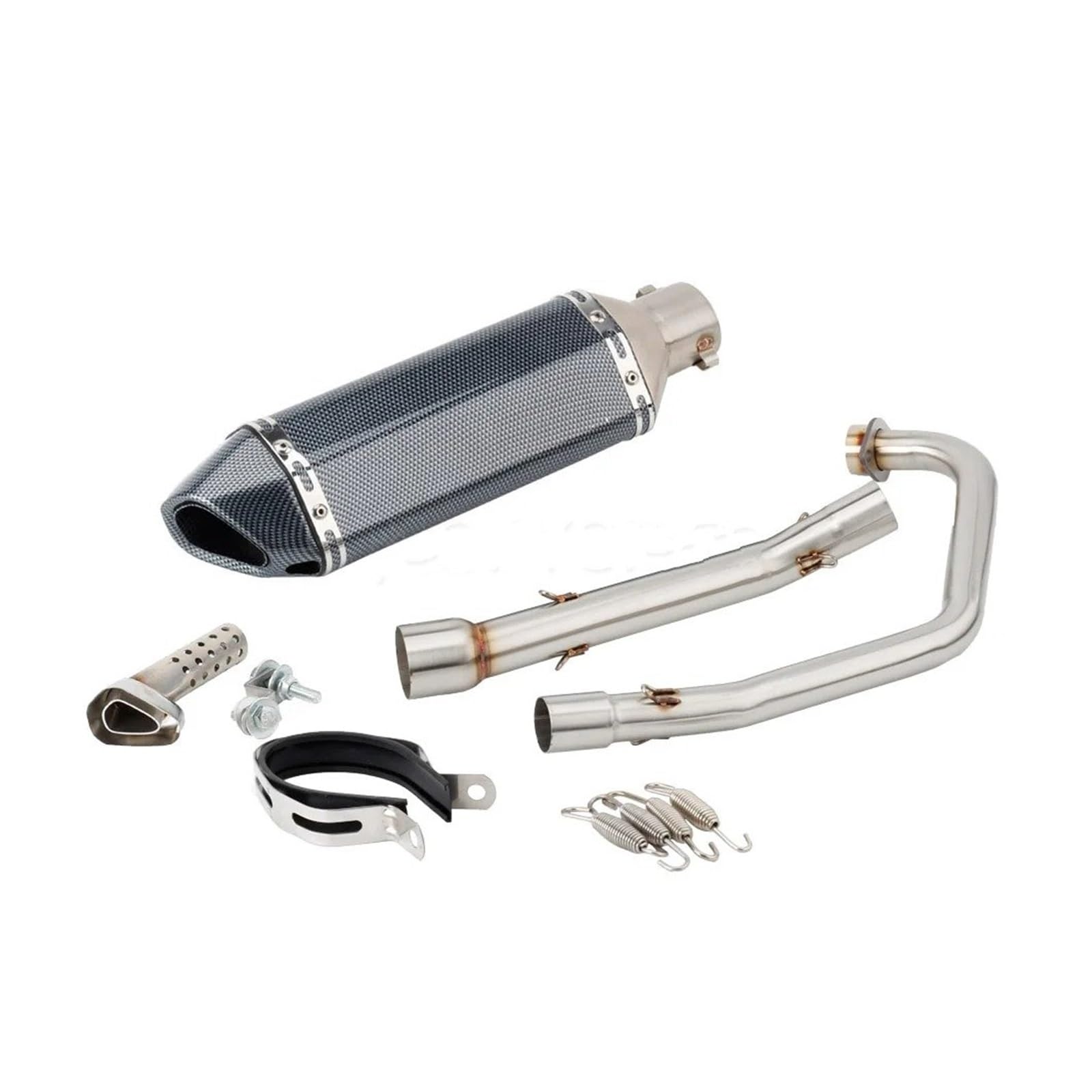 Silenciador Escape Moto Silenciador De Escape Deportivo Motocicleta Para Keeway Para RKS 125 2012-2017 RKS125 Con Sistema Conexión Central(Version E)