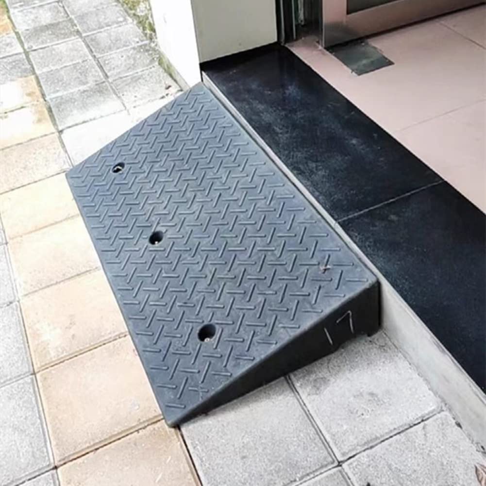 Loading Ramps, Threshold Ramp, Rubber Curb Ramps, Heavy Duty Driveway Curb Ramp with Stable Grid Structure Non-Slip Texture for Sidewalk Cars RV Trucks Shed Access B