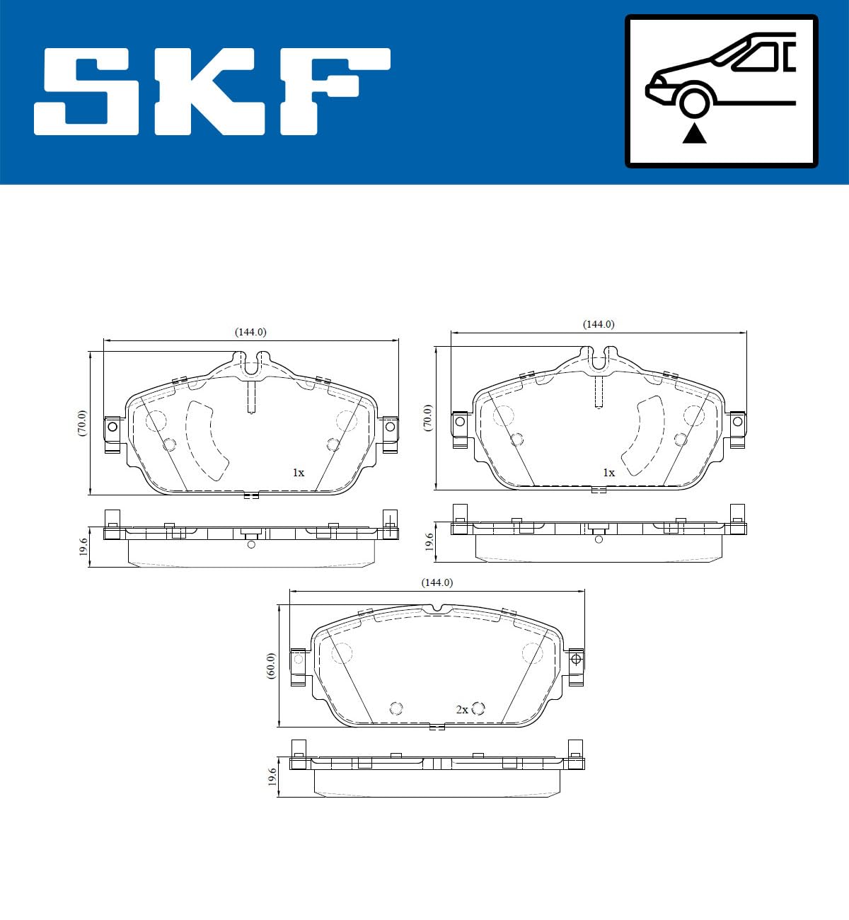 SKF Fren Balatası Ön Mercedes-Benz C Serisi C 160 15, C 180 14, C 200 13-18, C 250 14-18, C 300 15-18, C 350 E 15-18, C 200 D 15, C Serisi T-Model C 160 15 Vkbp 80196 - Vkbp 80196