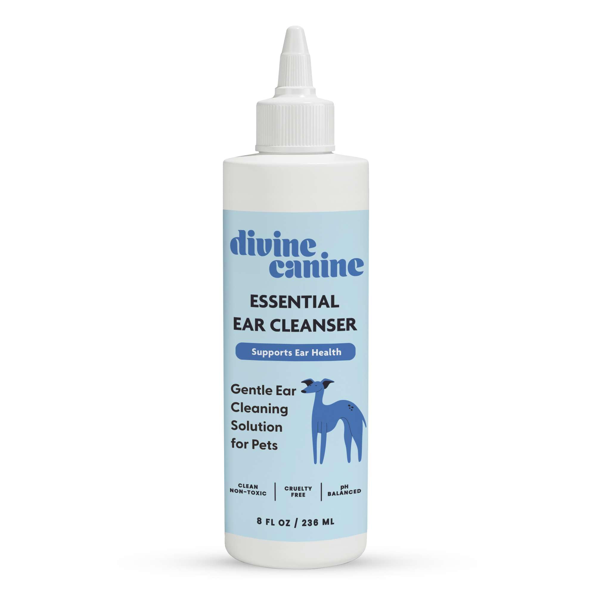 Divine Canine Dog Ear Cleaner - 8 Fl Oz of Dog Ear Wash - Drops to Dissolve Wax, Combat Odor, and Support Healthy Ears - Made with Chamomile, Honey, and Aloe - Made in The USA