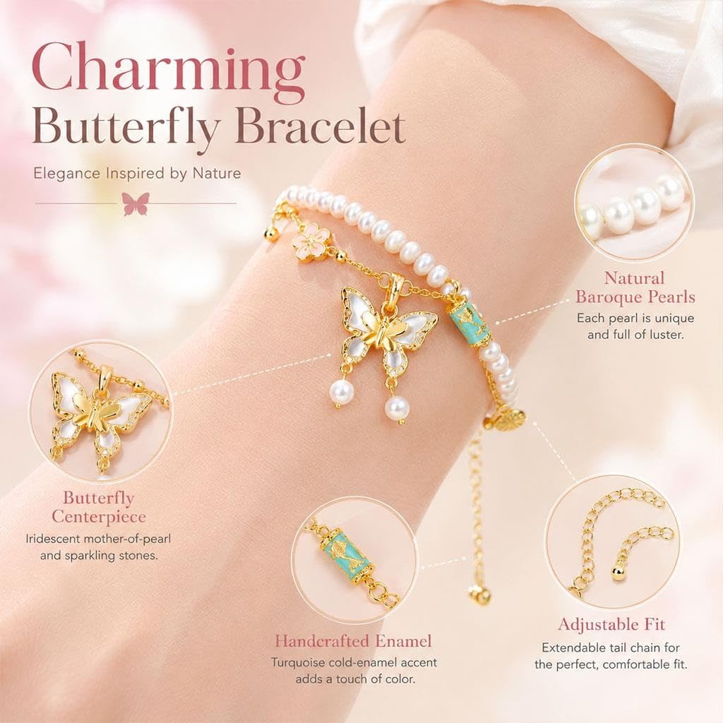 Set De Joyería De Mariposa De 2 Piezas, Collar Y Pulsera