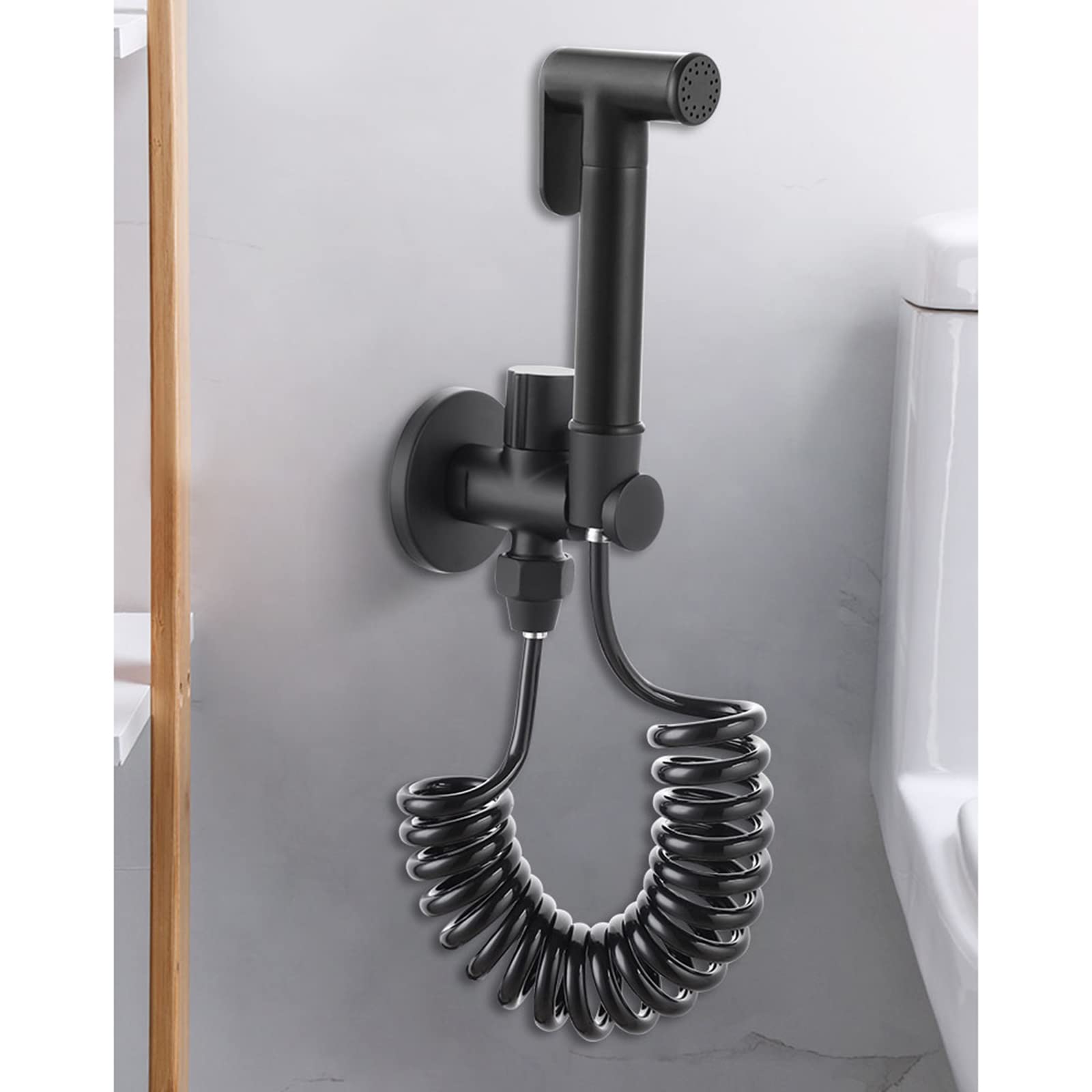 Pulverizador de mano de latón for inodoro, pulverizador de pañales de tela for bebés, accesorio portátil con manguera for lavado femenino, lavado de mascotas, fácil de instalar, manguera de 3 m(2m Hos
