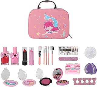 مجموعة مكياج للبنات من لولوز، مجموعة مكياج حقيقية للاطفال، العاب مكياج الاميرة وشنطة يد، مجموعة العاب تجميل للفتيات الصغيرات لحفلات اعياد الميلاد، 20 قطعة/مجموعة مكياج وشنطة يد مكياج