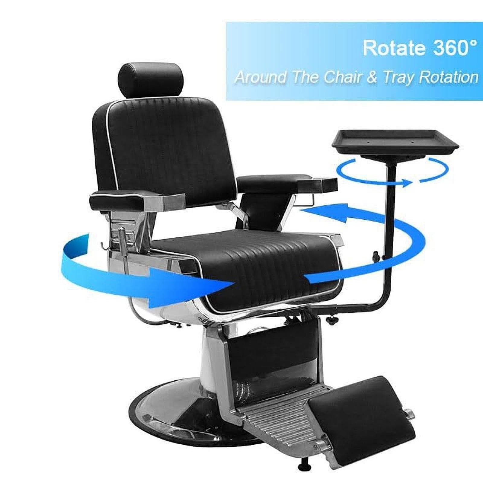 Bandeja metálica versátil para silla de salón, ideal para coloración y cuidado profesional del cabello. Bandeja para silla de barbería. Accesorio