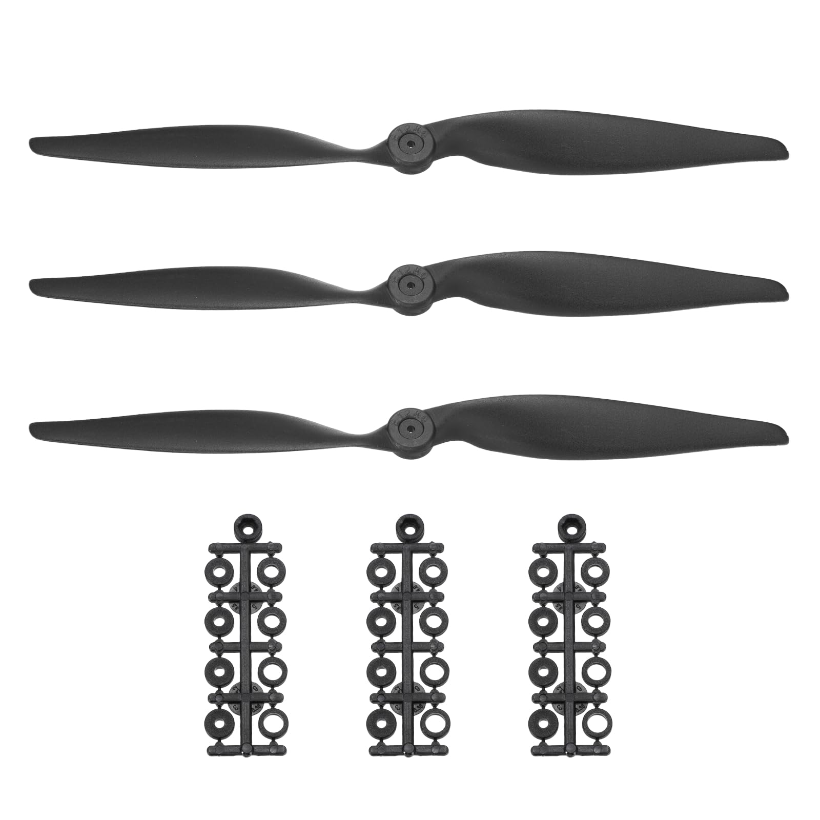 sourcing map 3 Pcs 12x6 Inch Propeller RC Propellers 2-Vane Blades Props with Washer for RC Airplane Aircraft Prop Controlled Airplanes Lightweight Drones, Black