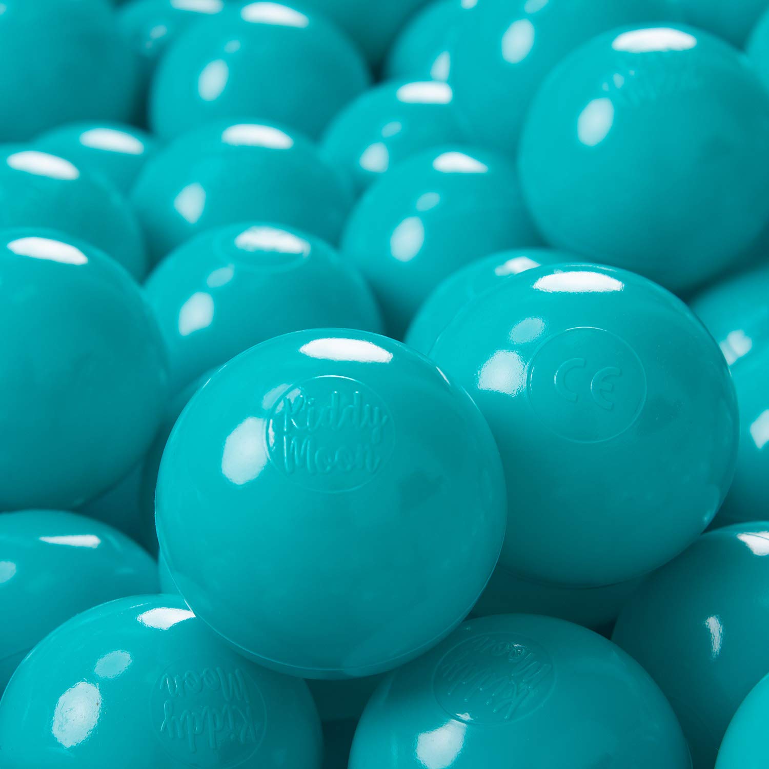 KiddyMoon 100 ∅ 7Cm/2.75In Soft Plastic Play Balls For Children Colourful Certified Made In EU, Turquoise — image 1
