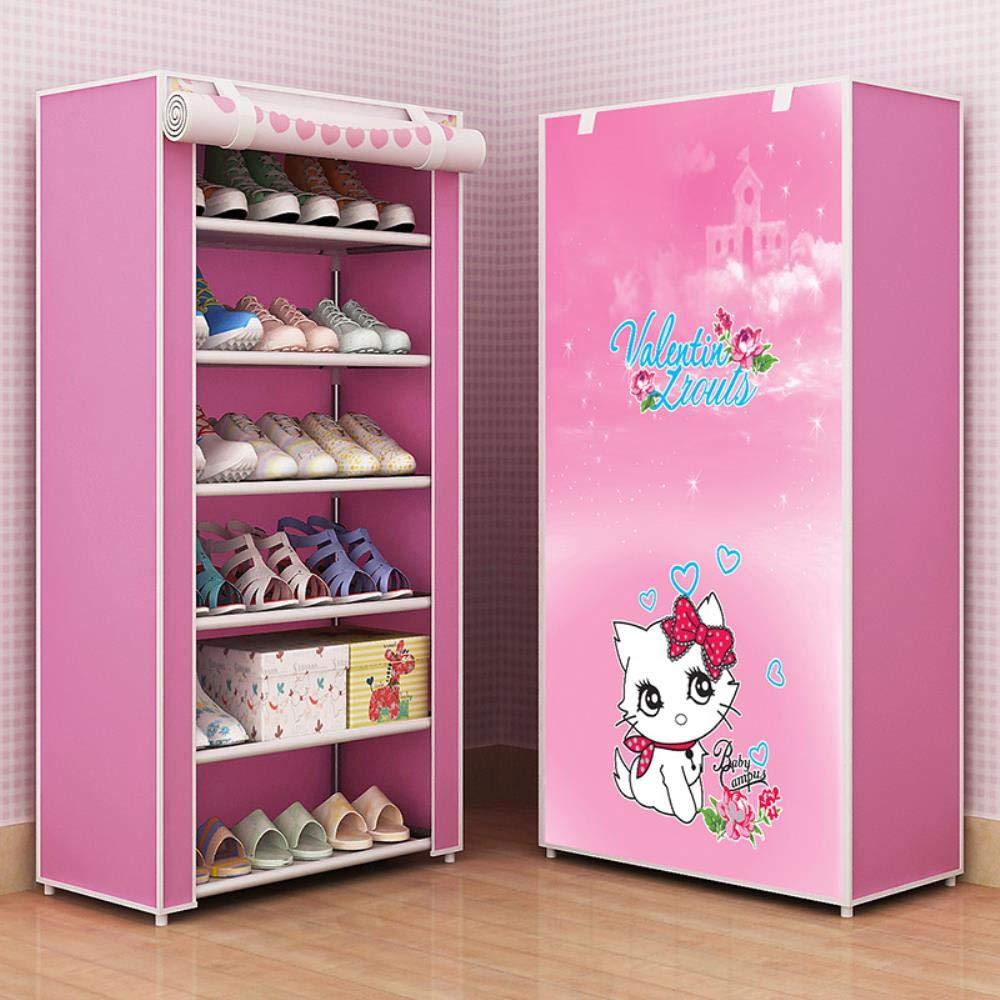 Generisch Schuhregal re Kombinations-Schuhschrank, einfaches Schuhregal aus Stoff, zusammenklappbar, staubdicht, DIY, re, 5-lagig