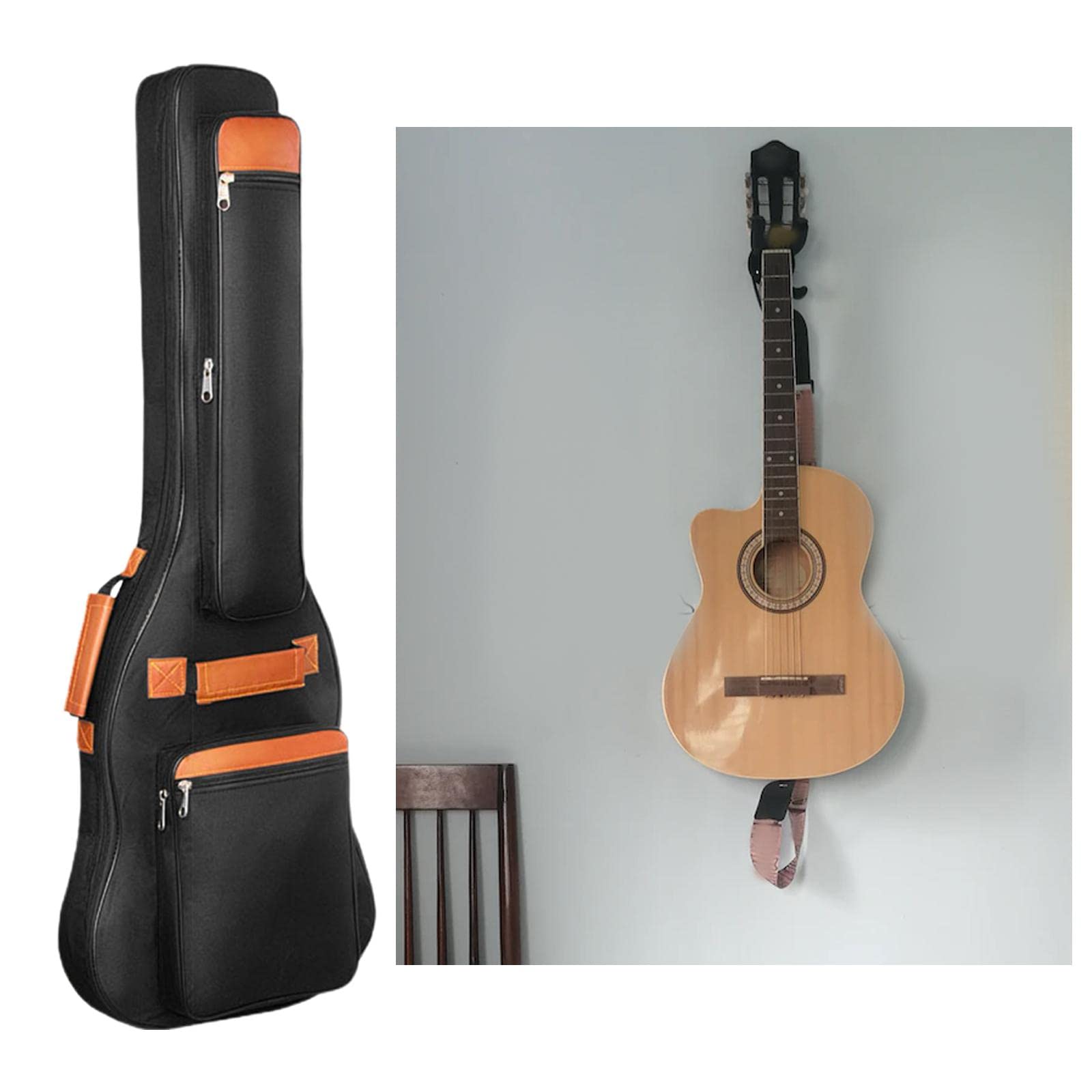 kowaku Sacs pour guitare électrique, sac à dos à double bandoulière réglable durable poussière avec grandes poches sac poussière pour guitare pour, GUITARE