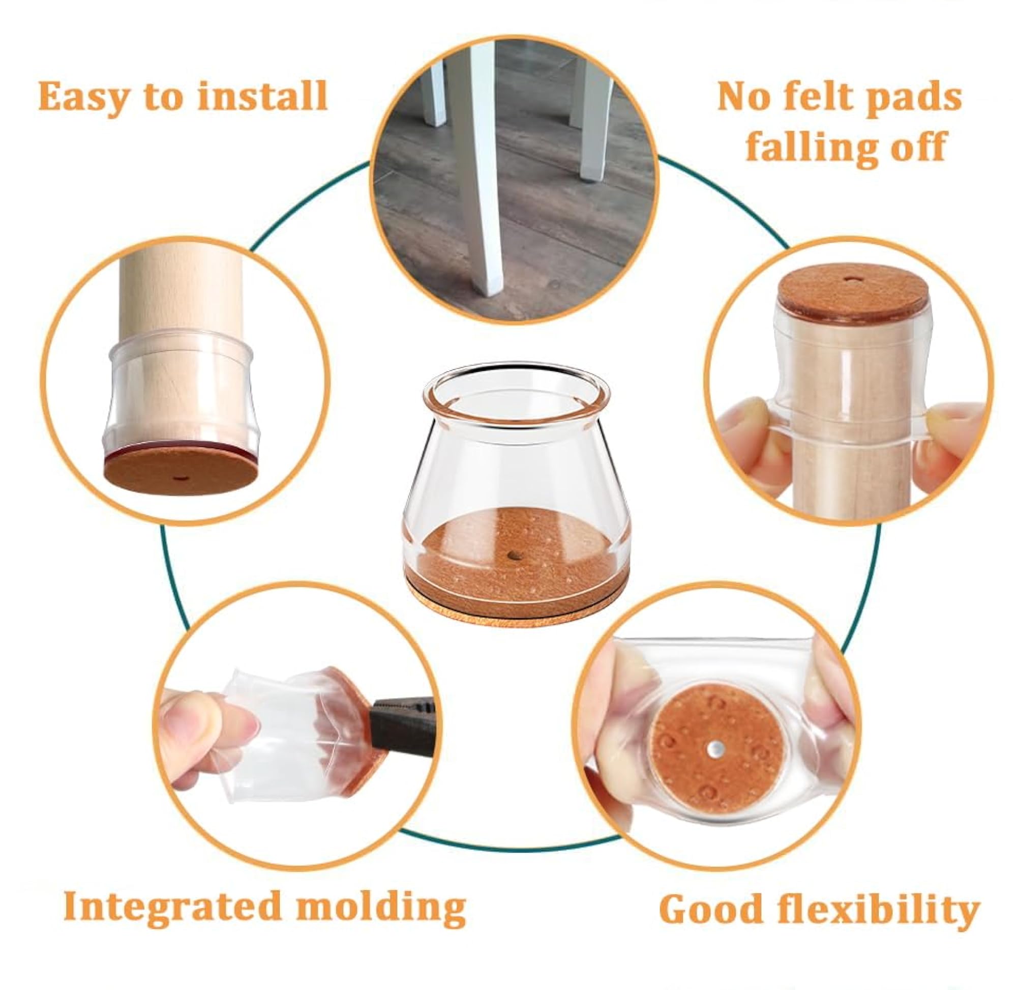Chair Leg Floor Protectors for Hardwood Floors