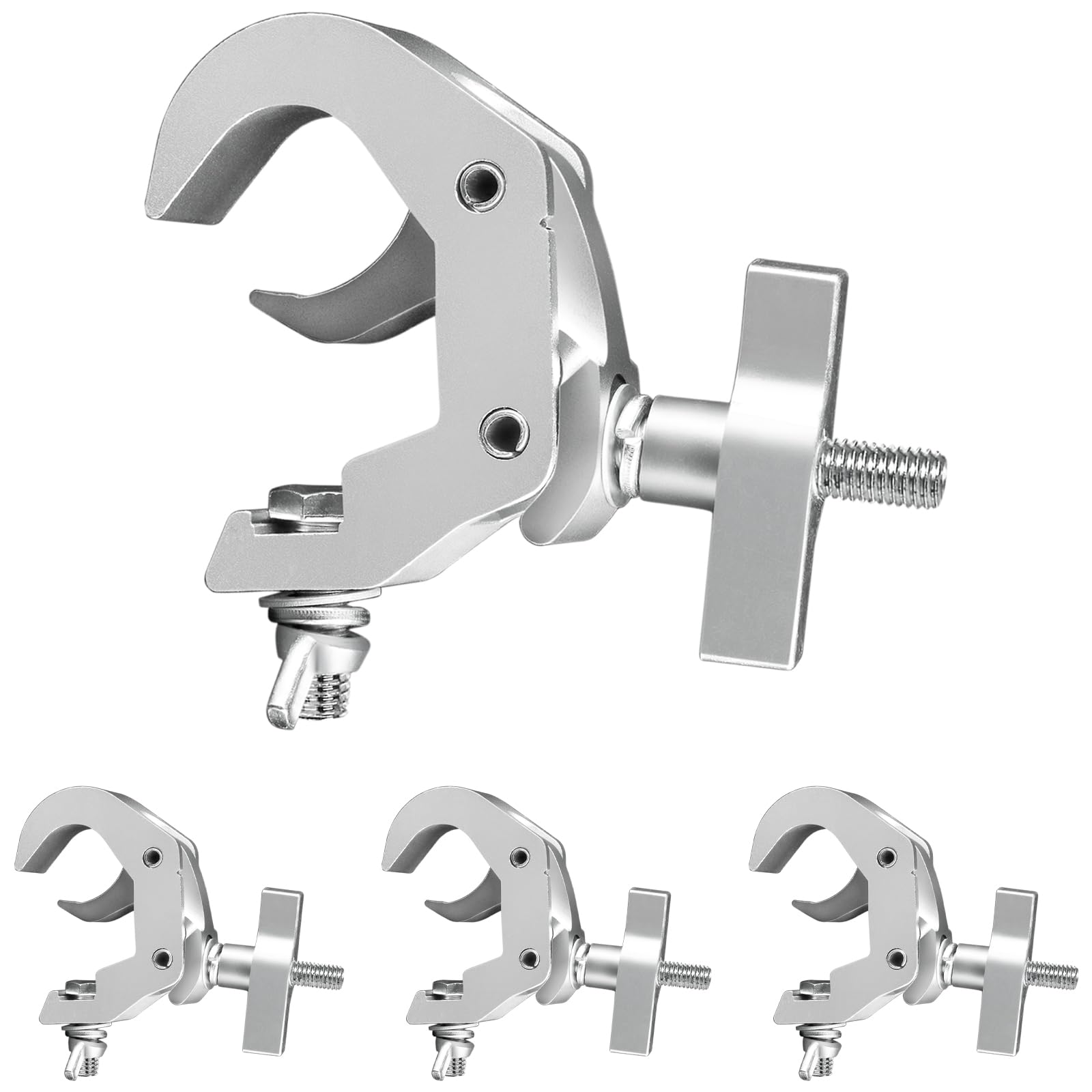 Équipement et accessoires d'éclairage de scène, Pinces en C en aluminium pour échafaudages, durables et réglables, 40-52 mm, avec une portée de 150 kg/330 lb (Lot de 4)