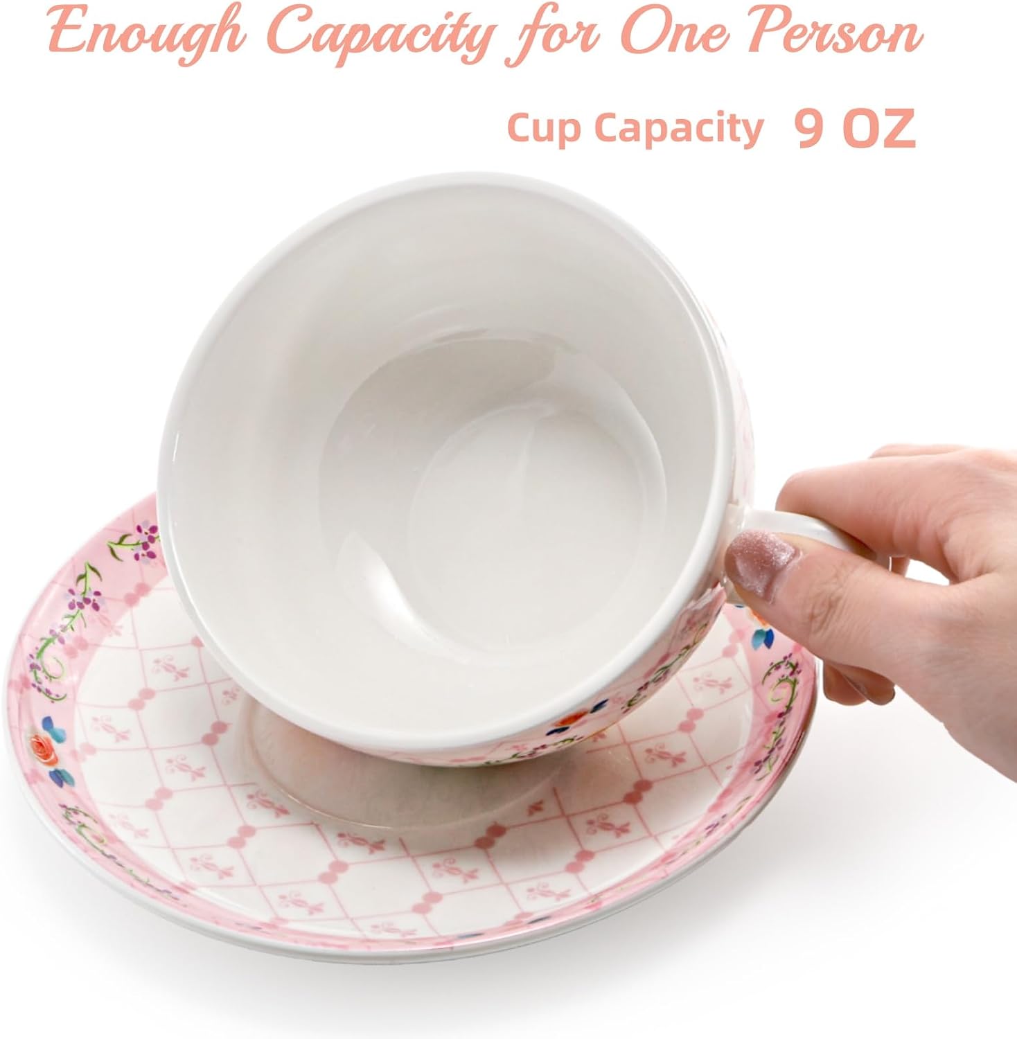 WRINGKIT Tea for One Set, Porcelain Teapot and Cup Saucer Set